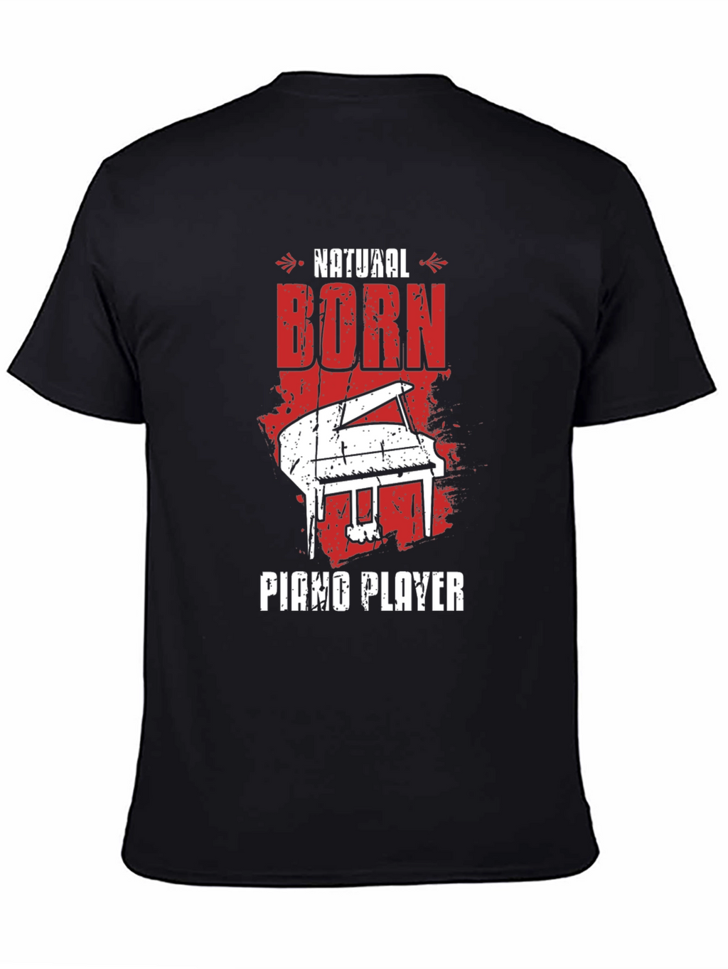 Natural Born Piano Player Black Graphic Tee