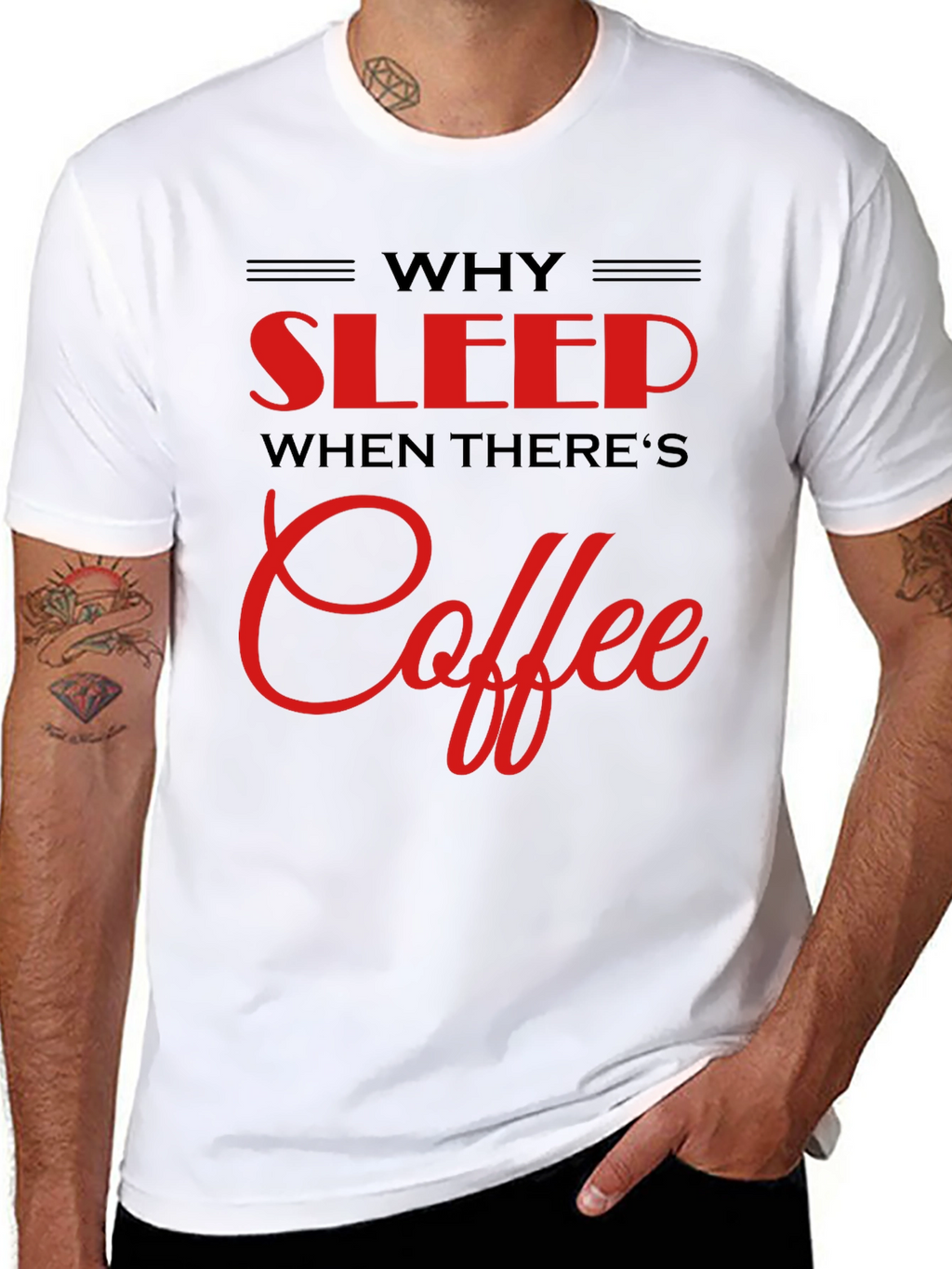 Why Sleep? Coffee Black T-Shirt