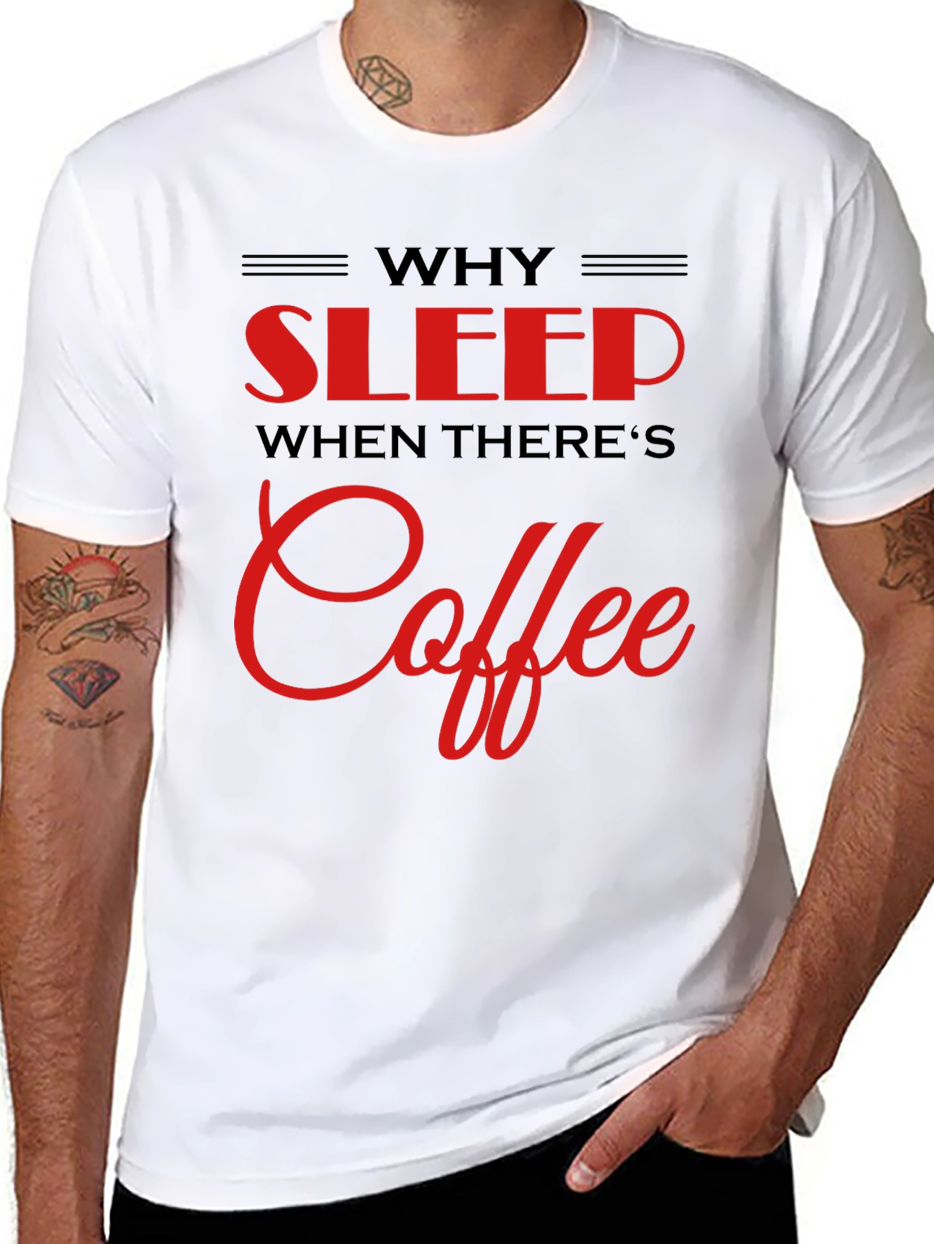 Why Sleep? Coffee Black T-Shirt