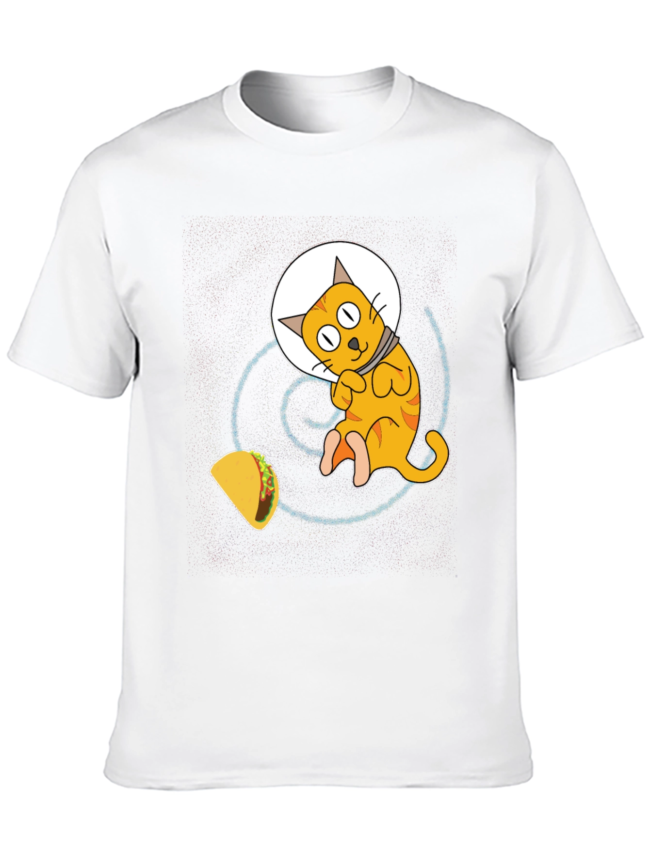 Space Cat & Taco Mens Black T-Shirt
