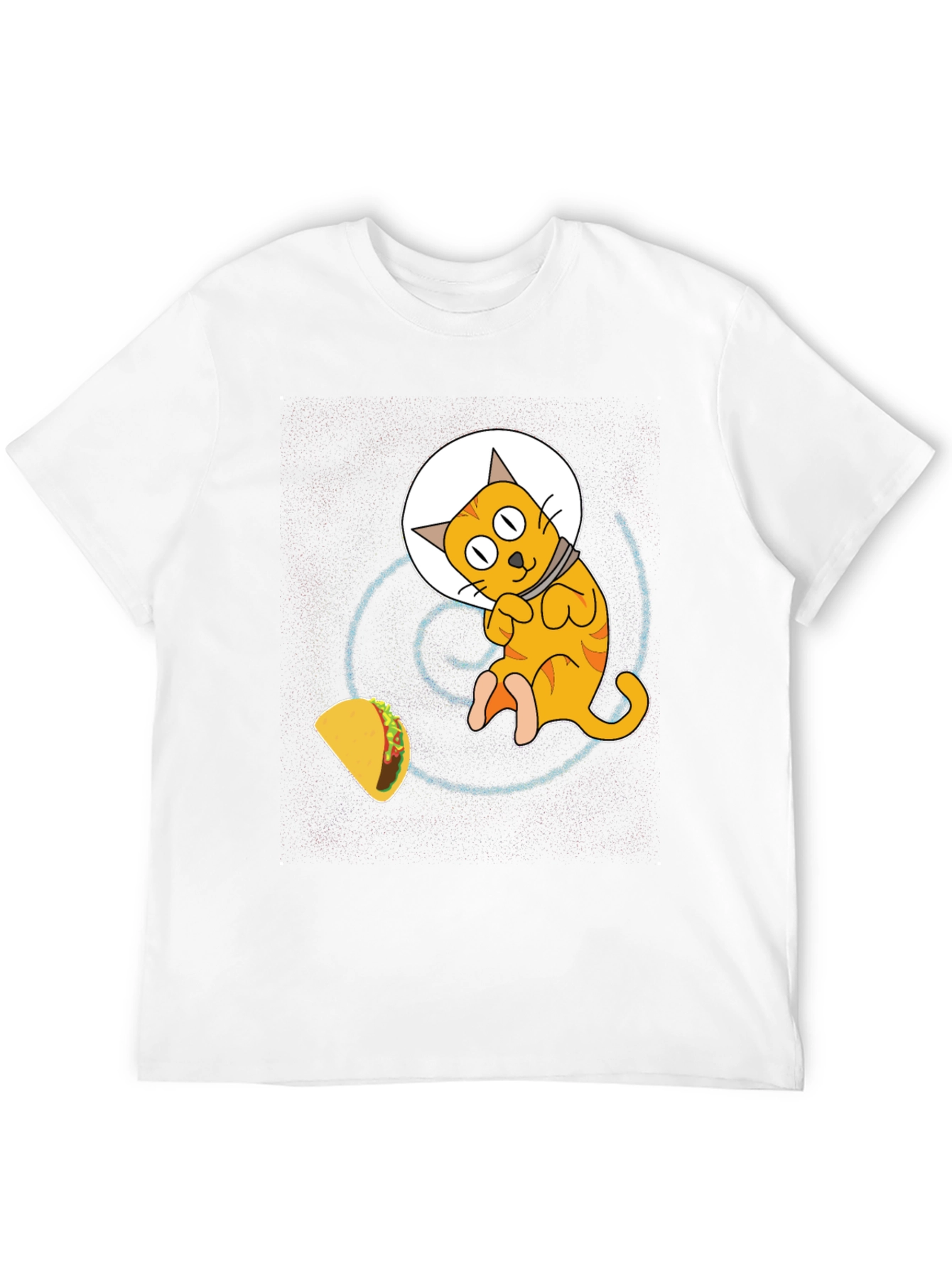 Space Cat & Taco Mens Black T-Shirt