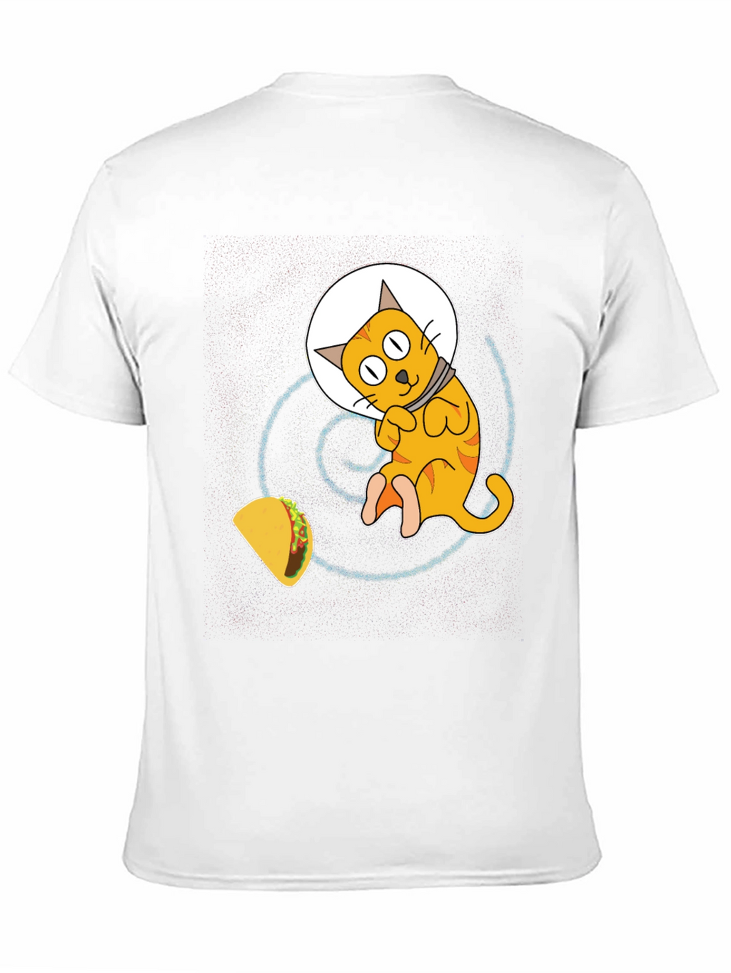 Space Cat & Taco Mens Black T-Shirt