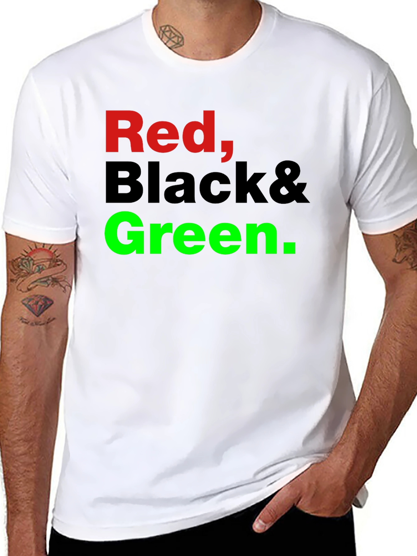 Red Black & Green Graphic T-Shirt