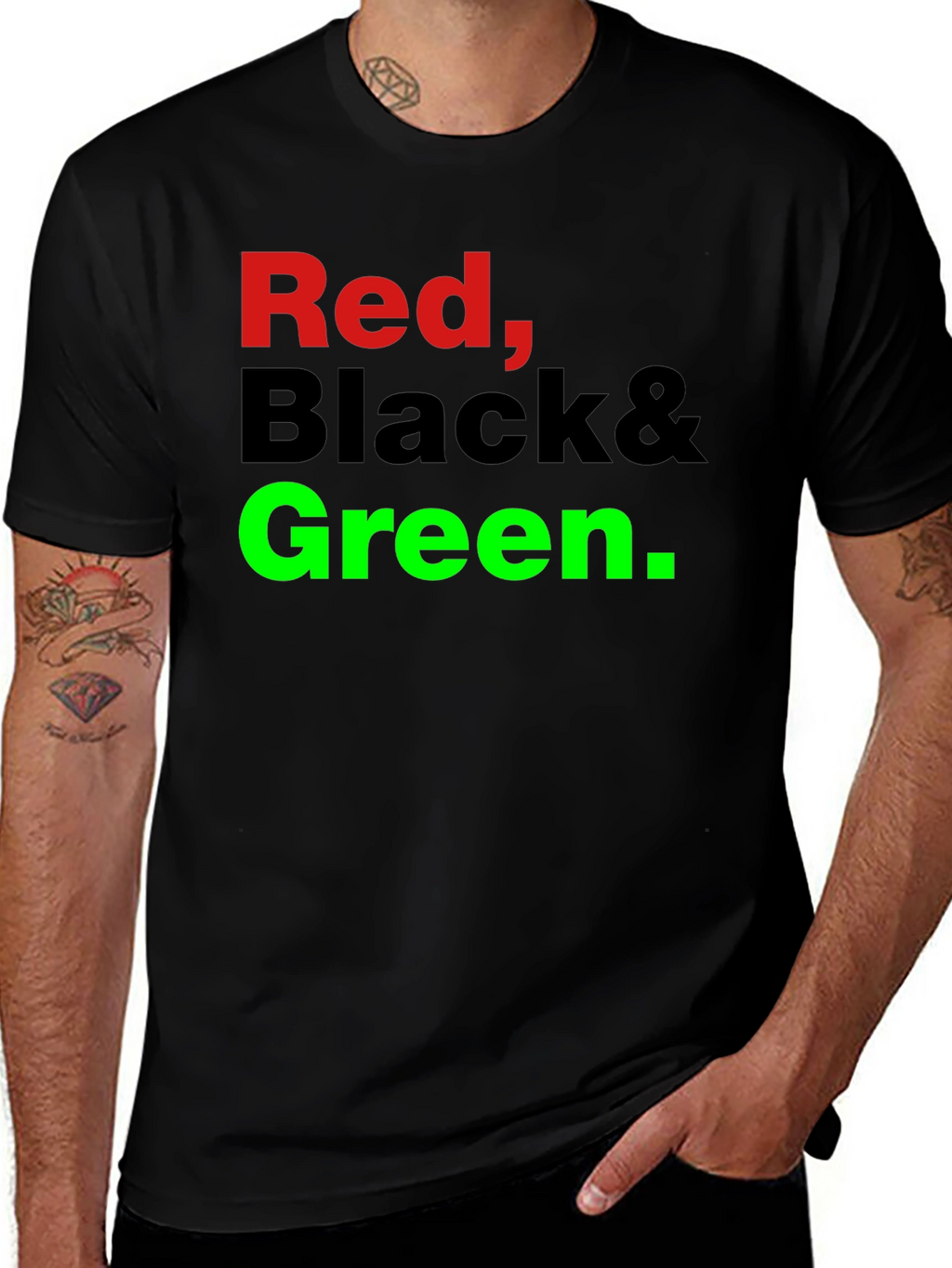 Red Black & Green Graphic T-Shirt