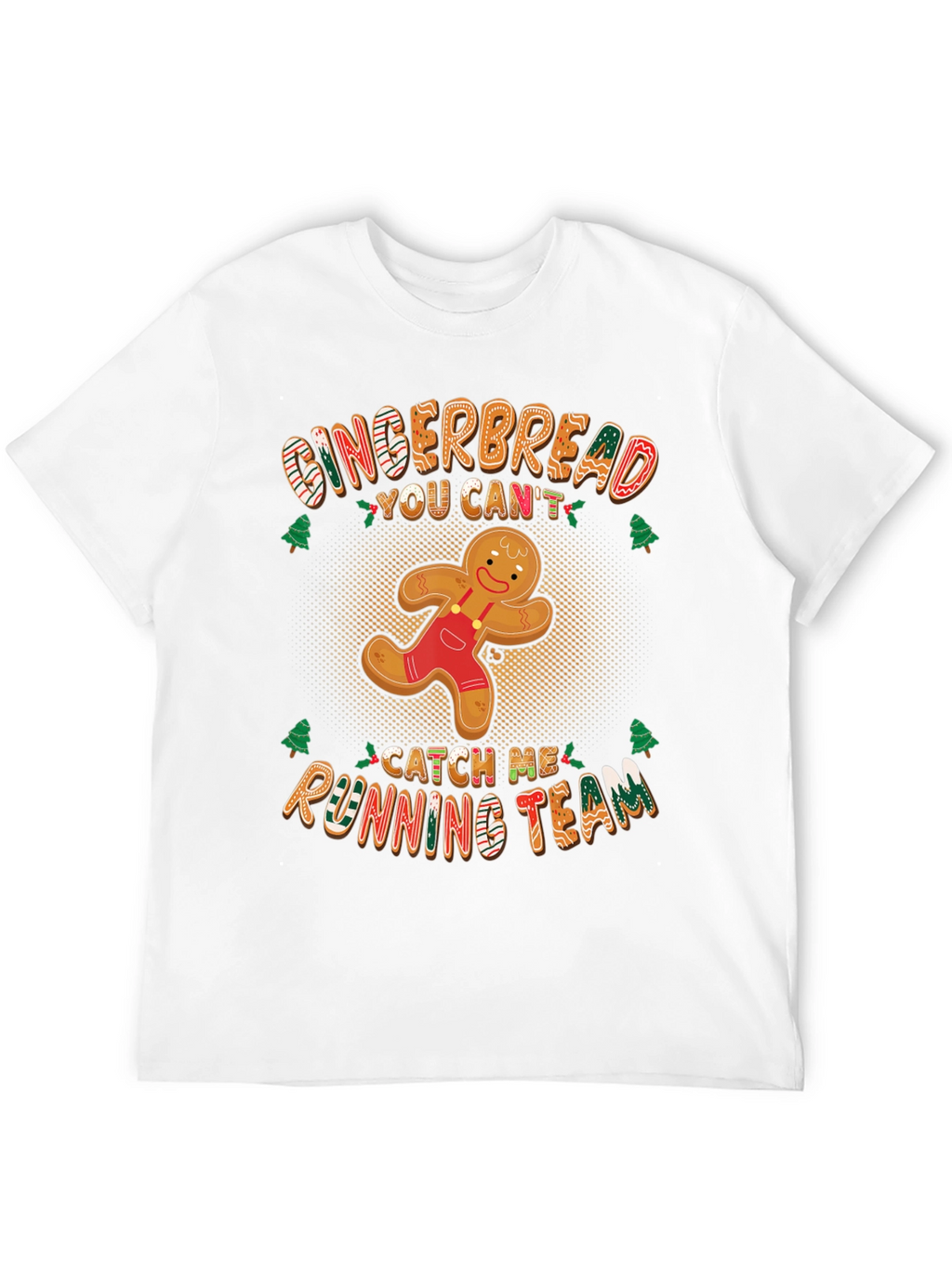 Gingerbread Running Team T-Shirt Funny Christmas Tee