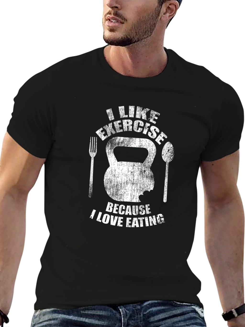 Exercise & Eating T-Shirt - Gym Humor Tee