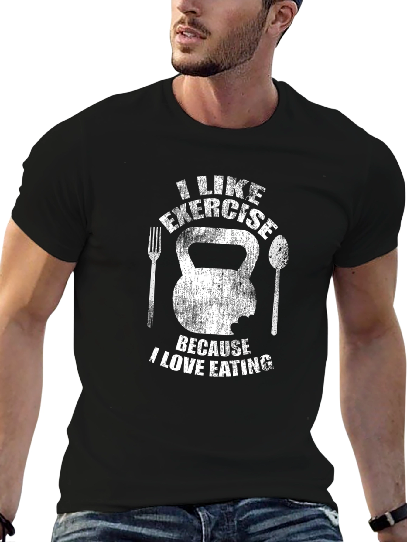 Exercise & Eating T-Shirt - Gym Humor Tee