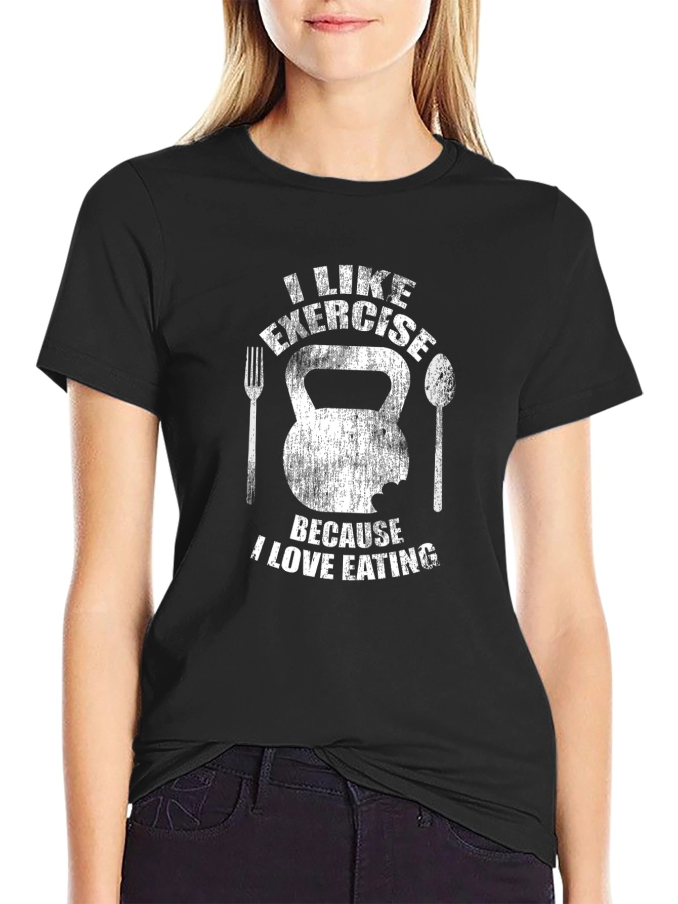 Exercise & Eating T-Shirt - Gym Humor Tee