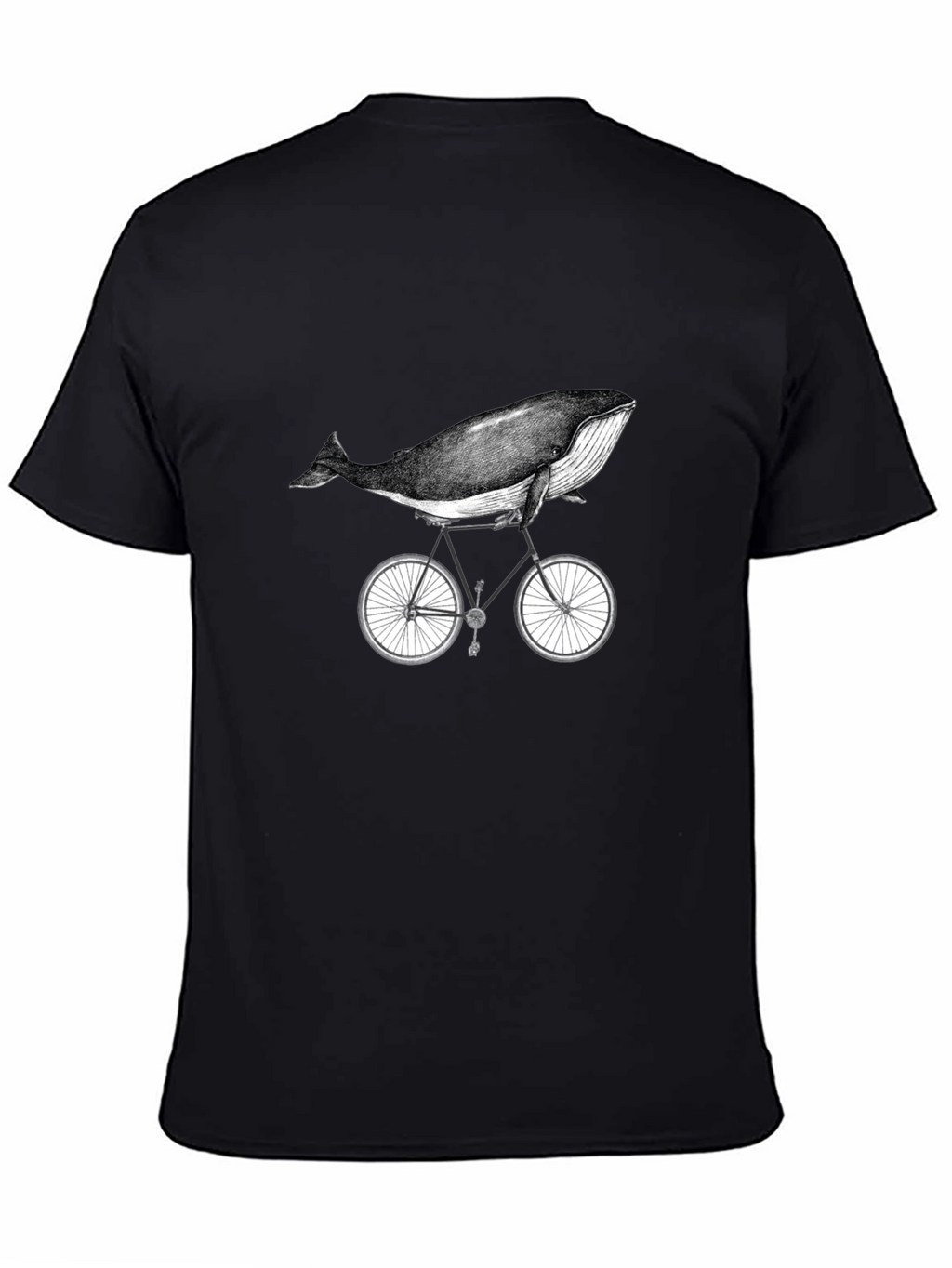 Whale on Bike Graphic Tee - Unisex Cotton T-Shirt