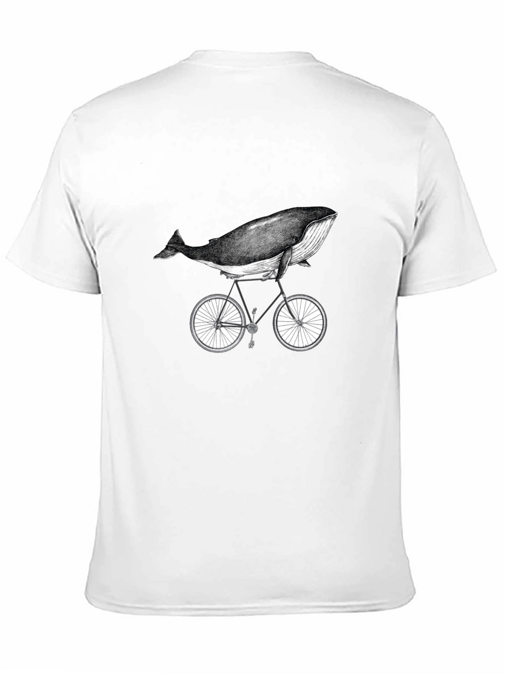 Whale on Bike Graphic Tee - Unisex Cotton T-Shirt