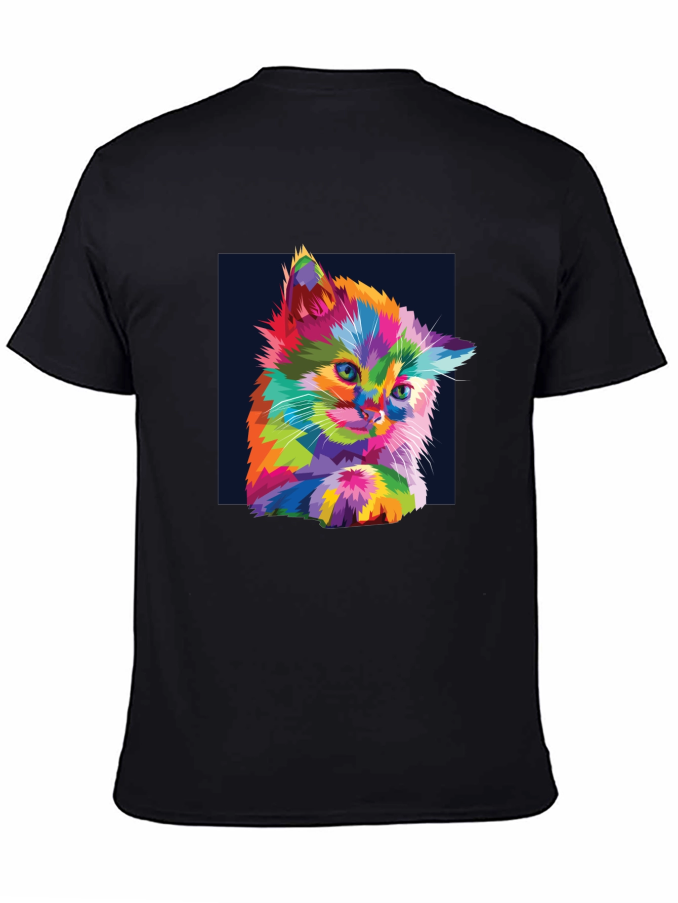 Colorful Kitten Graphic Tee - Soft Cotton Blend T-Shirt