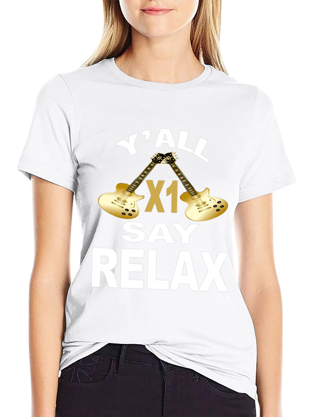 YAll Say Relax Guitar Graphic T-Shirt