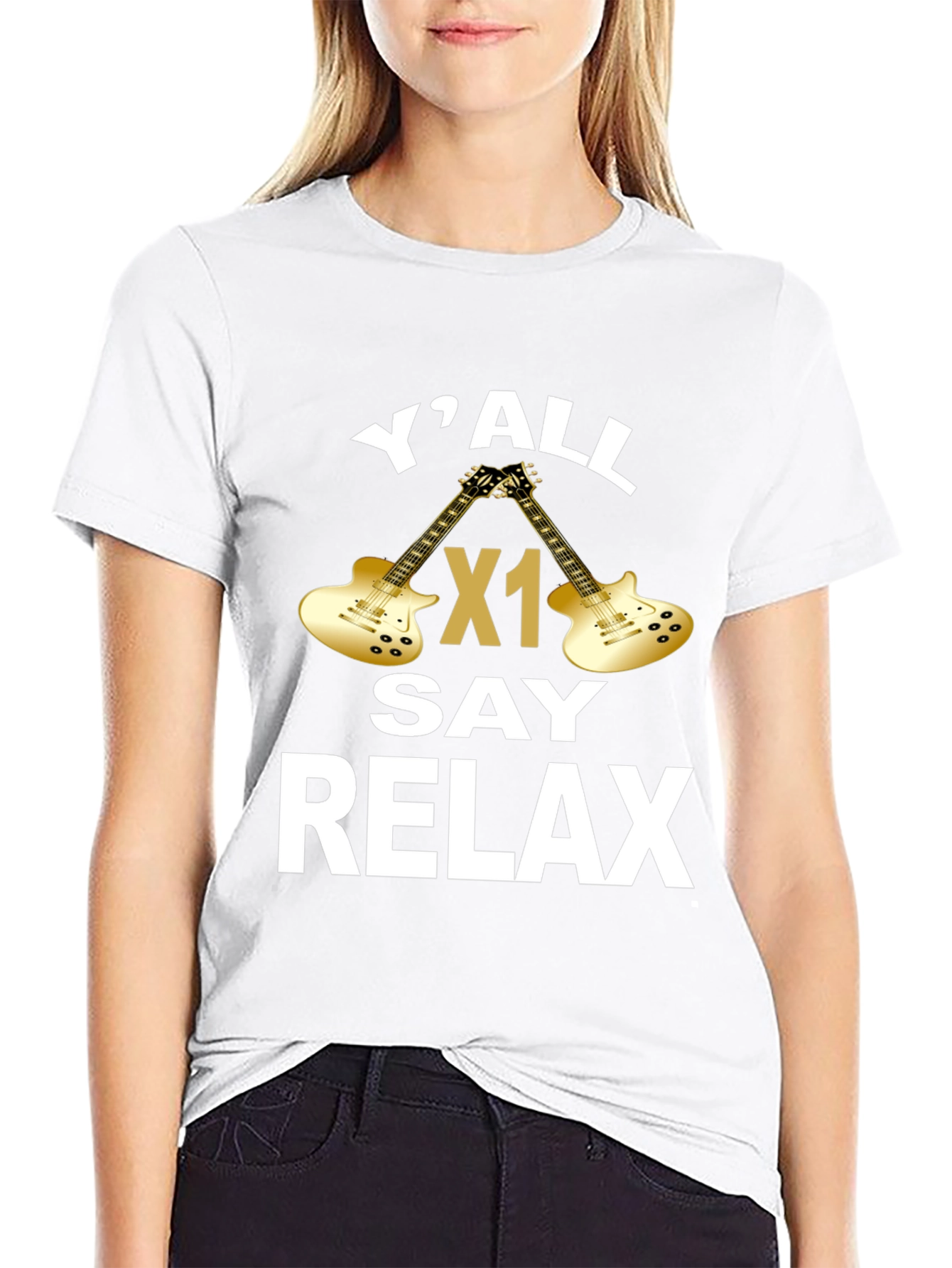YAll Say Relax Guitar Graphic T-Shirt