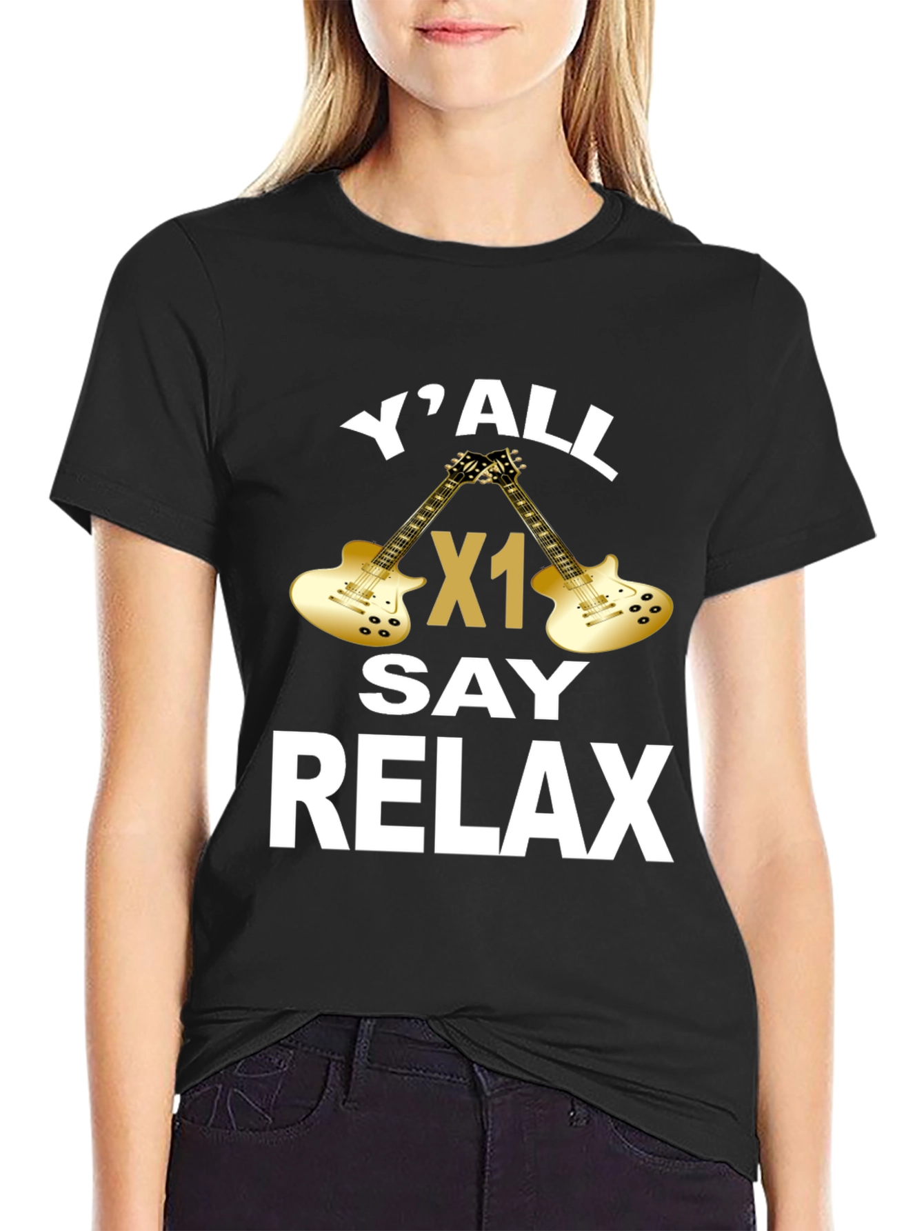 YAll Say Relax Guitar Graphic T-Shirt