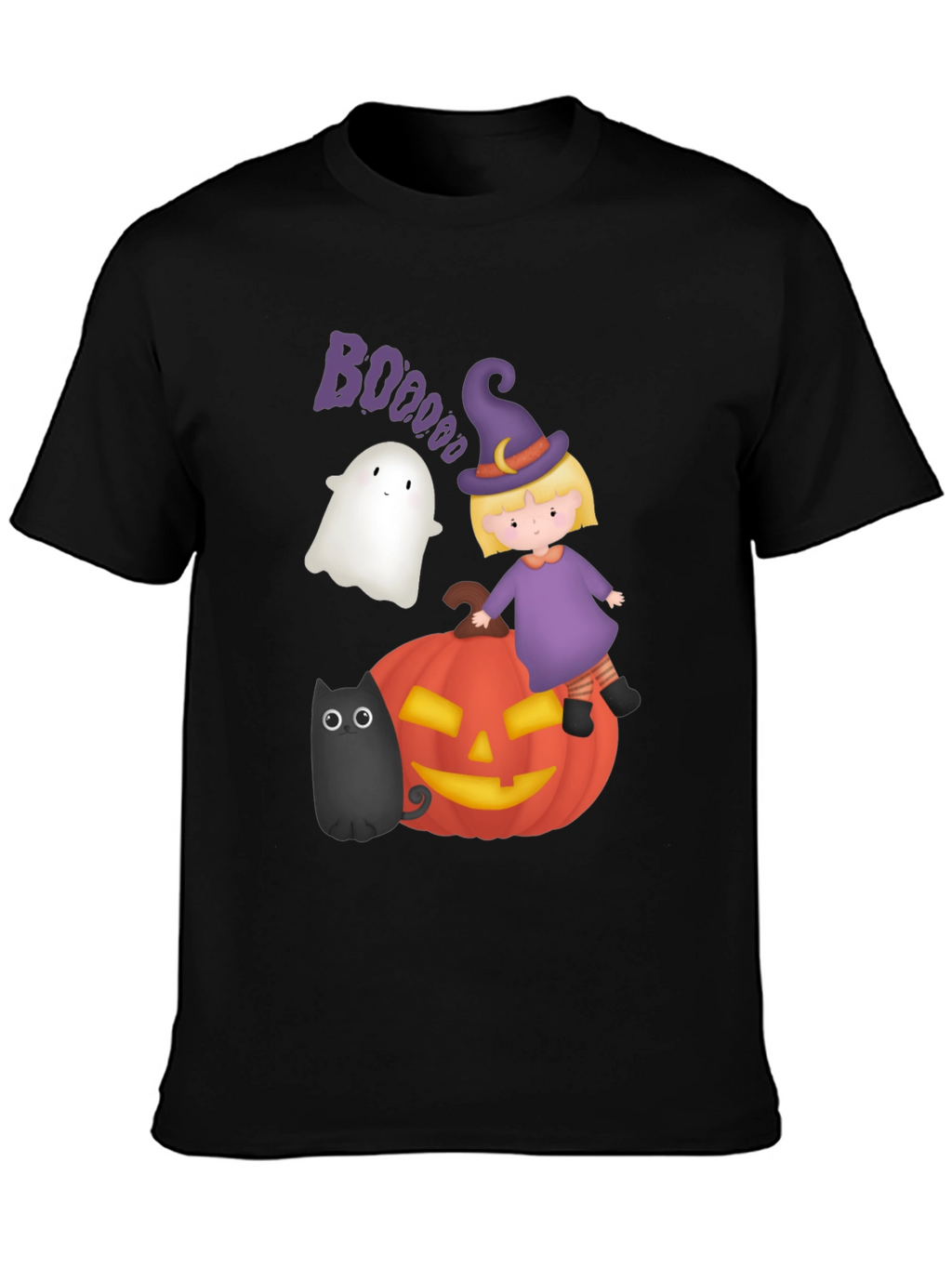 Halloween Graphic Tee - Witch Ghost Pumpkin