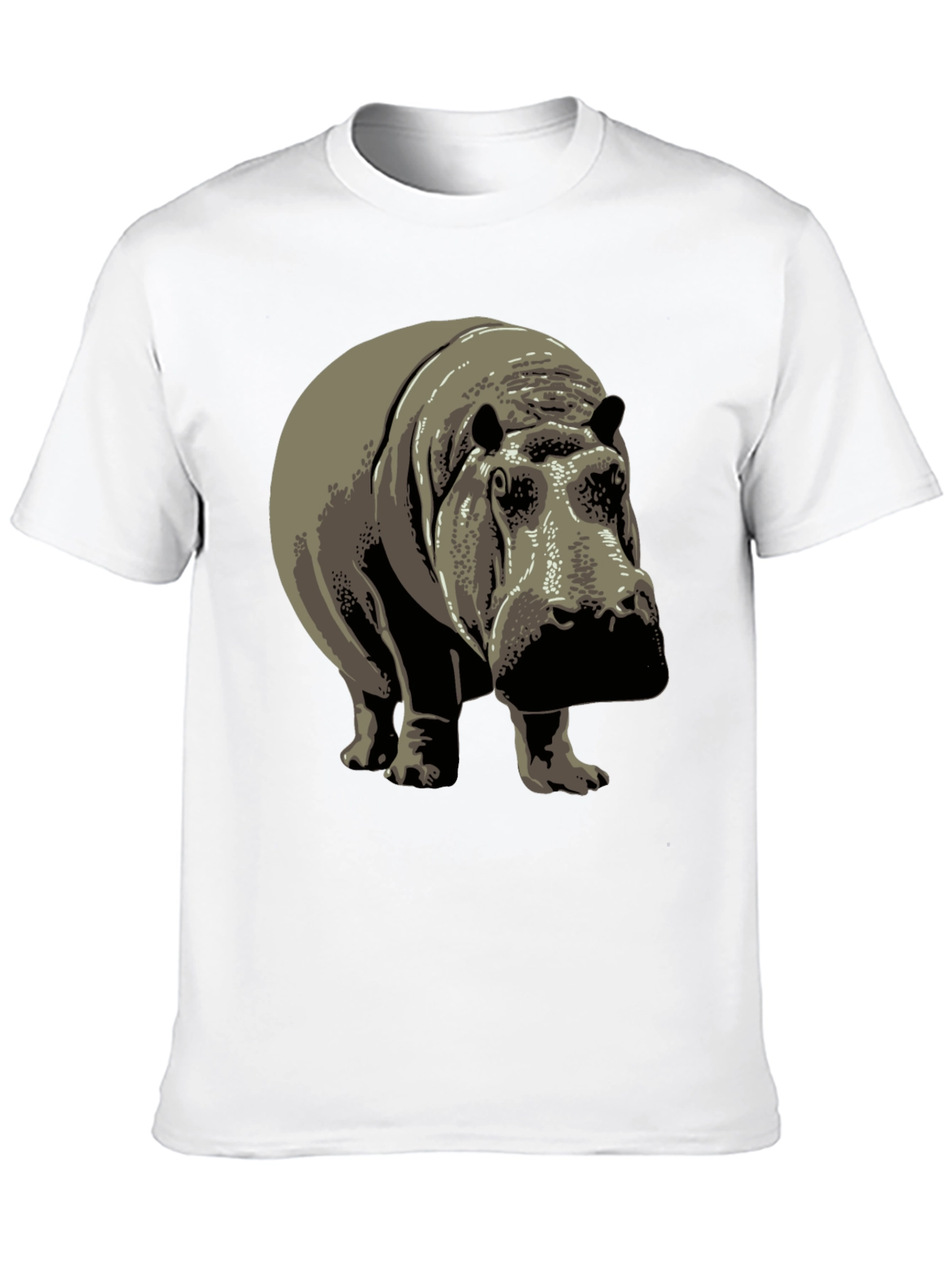 Hippo Graphic Tee - Black Cotton T-Shirt