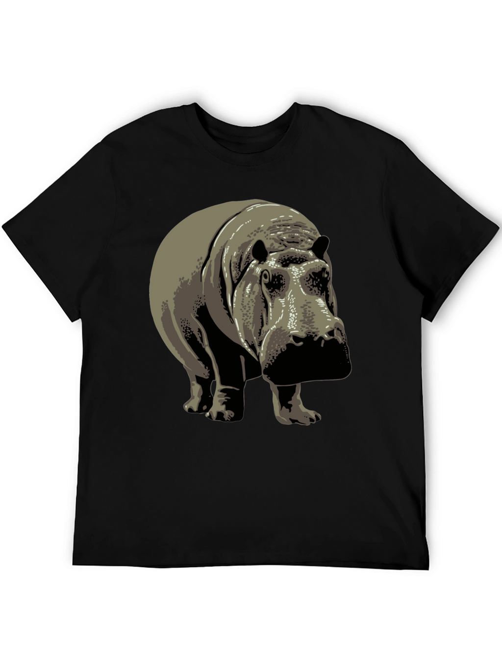 Hippo Graphic Tee - Black Cotton T-Shirt
