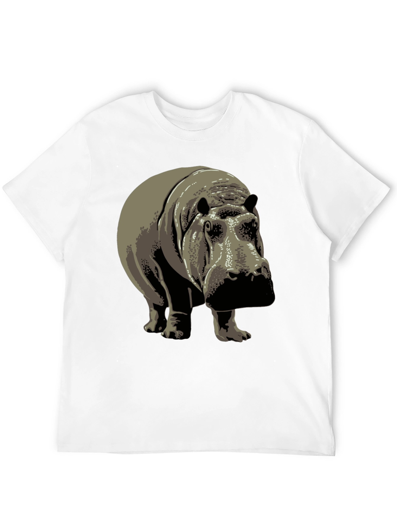 Hippo Graphic Tee - Black Cotton T-Shirt