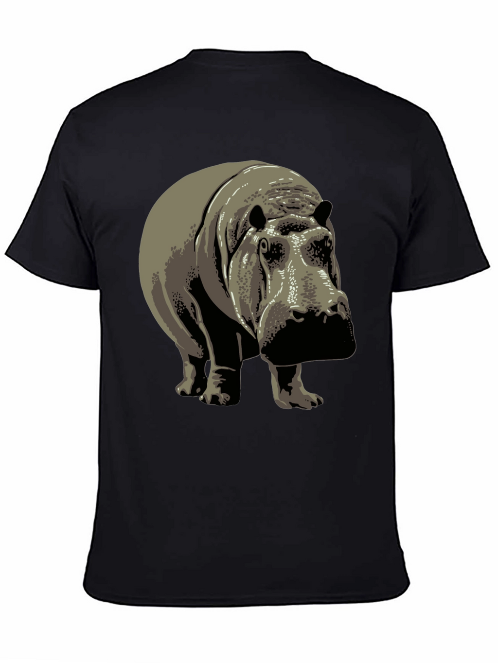 Hippo Graphic Tee - Black Cotton T-Shirt
