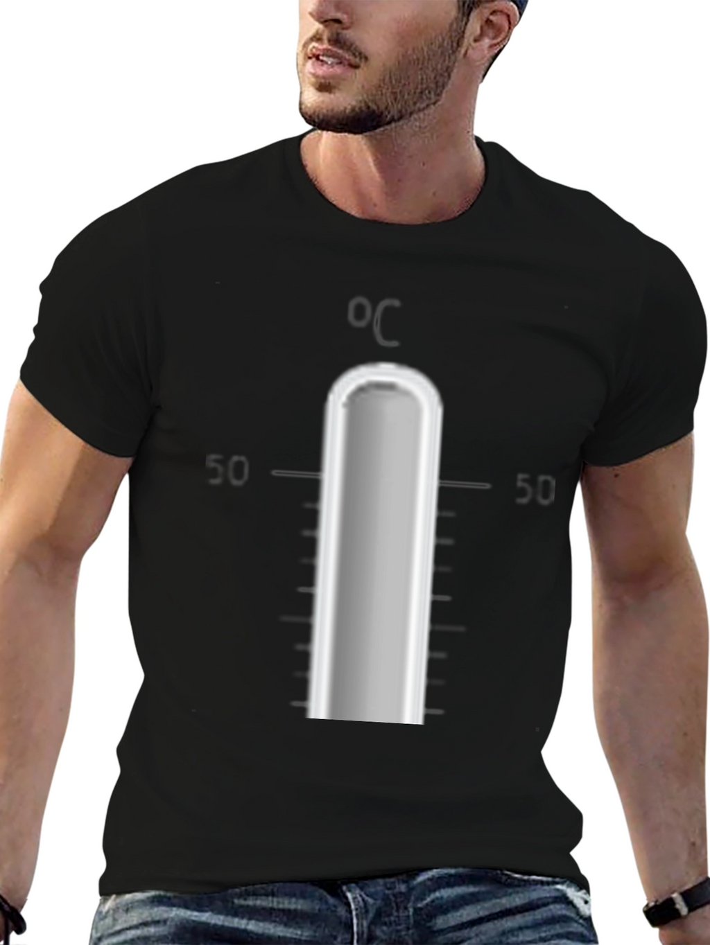 Mens Black Thermometer Graphic T-Shirt