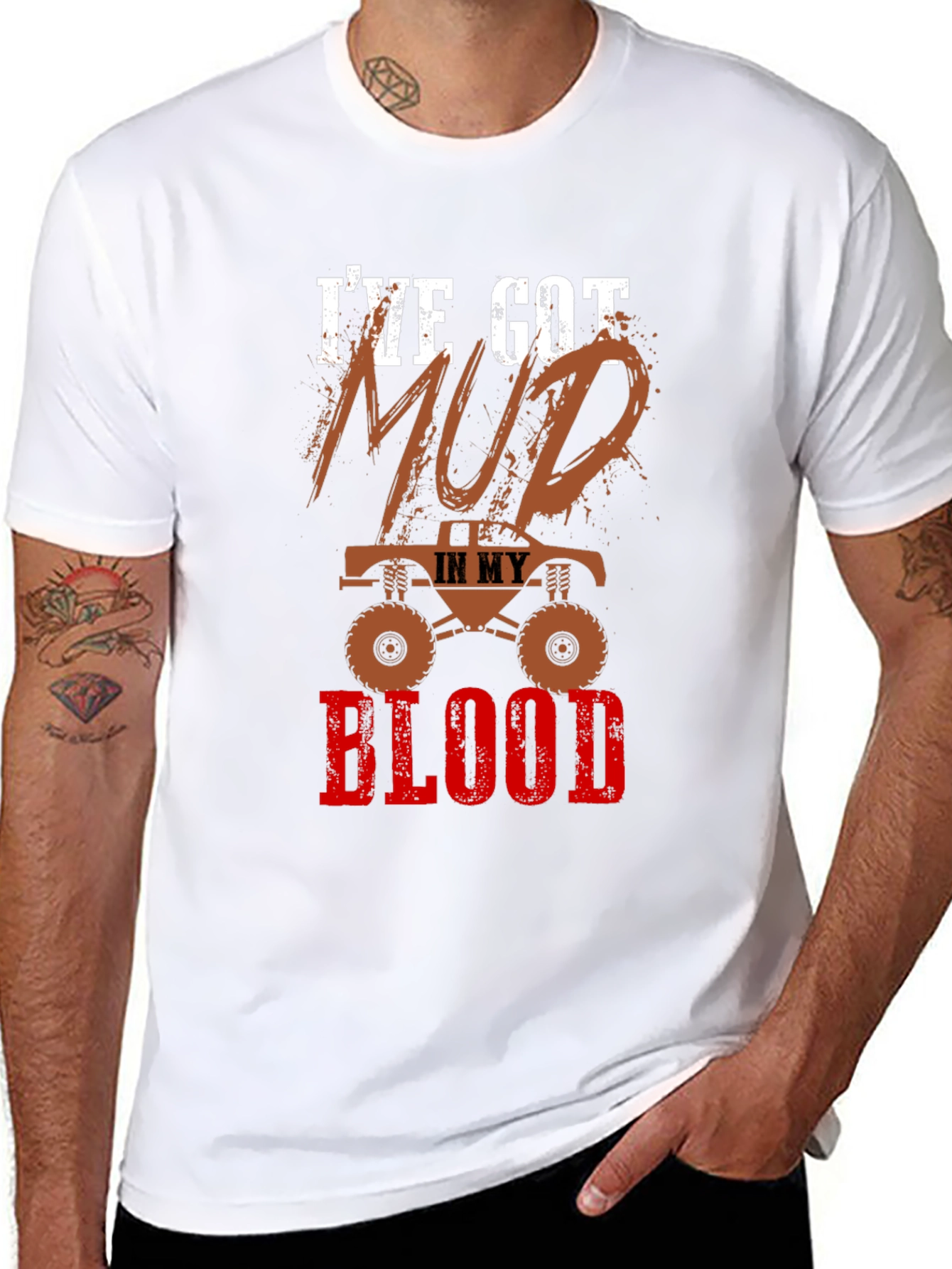 Mud In My Blood Monster Truck Graphic T-Shirt