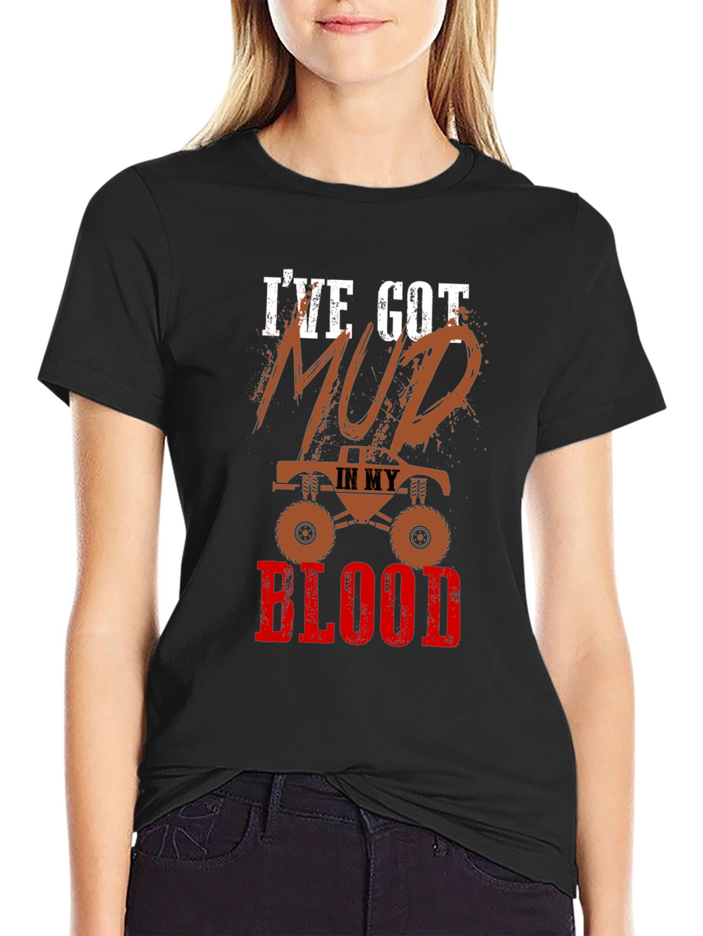 Mud In My Blood Monster Truck Graphic T-Shirt