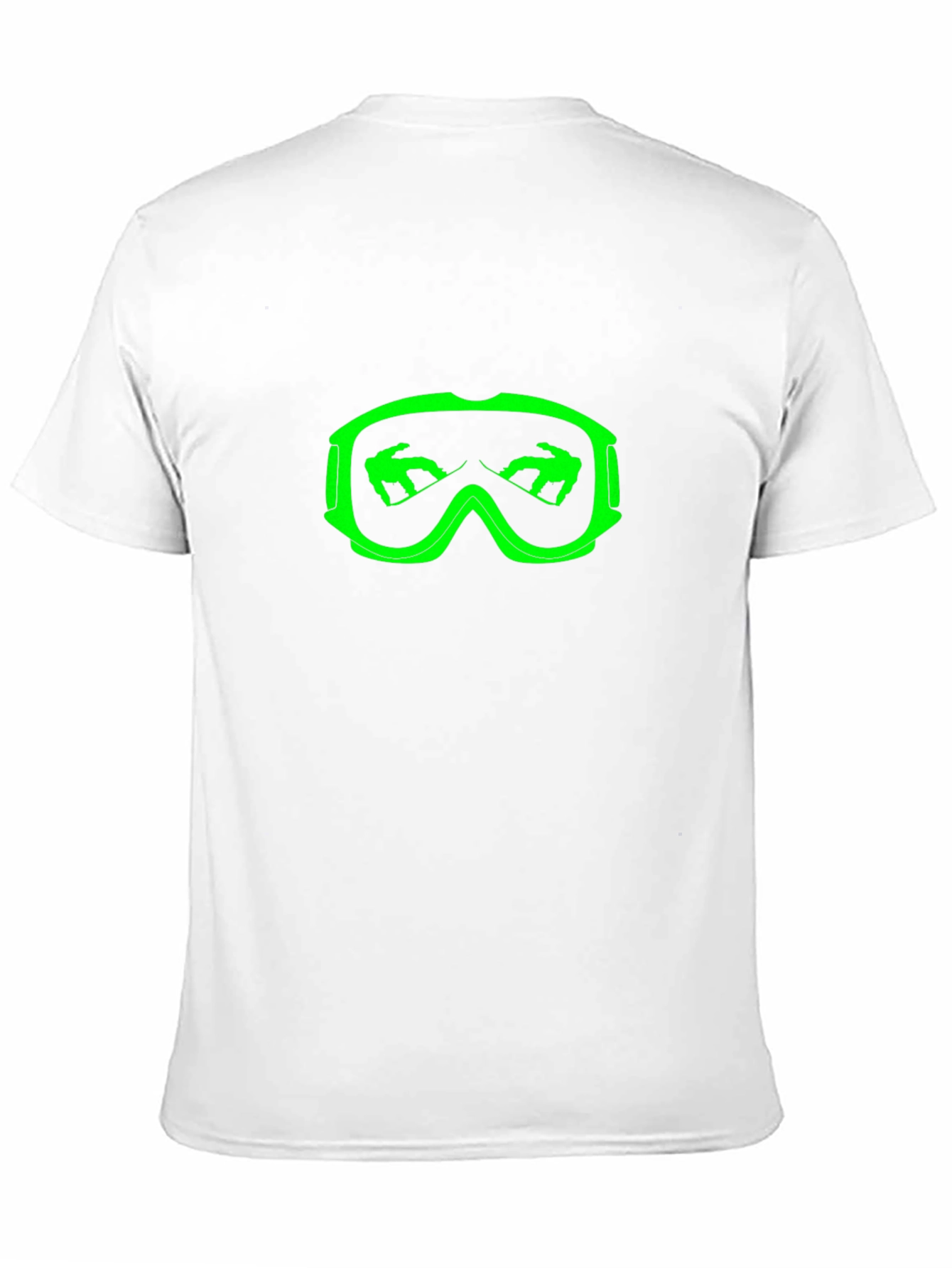 Cool Black T-Shirt with Green Ski Goggles Design