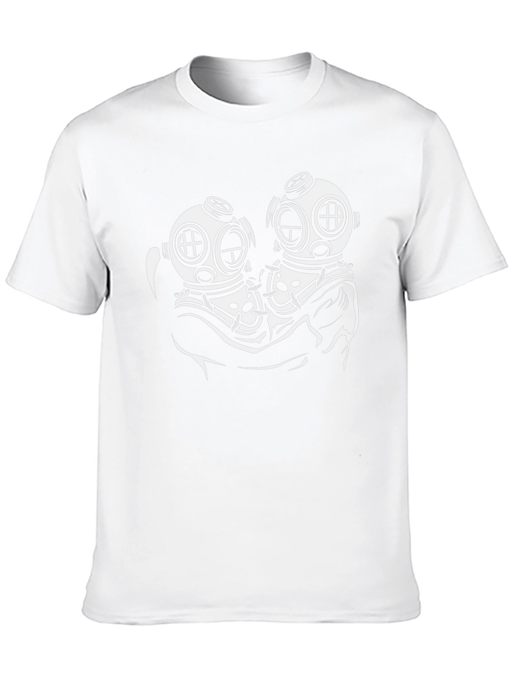 Diver Couple Graphic Tee - Black Cotton T-Shirt