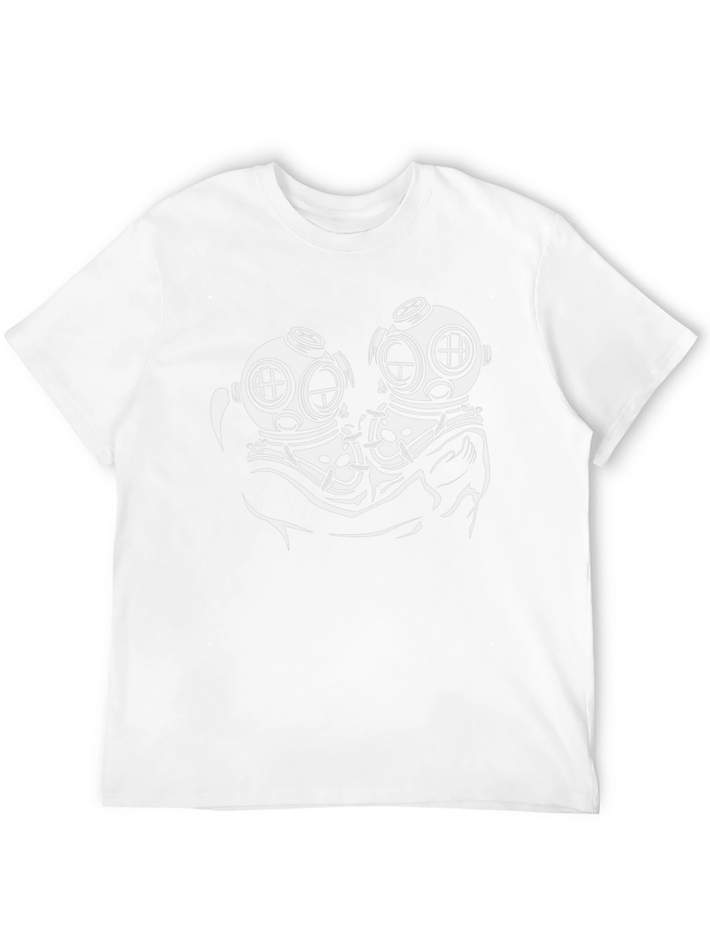 Diver Couple Graphic Tee - Black Cotton T-Shirt
