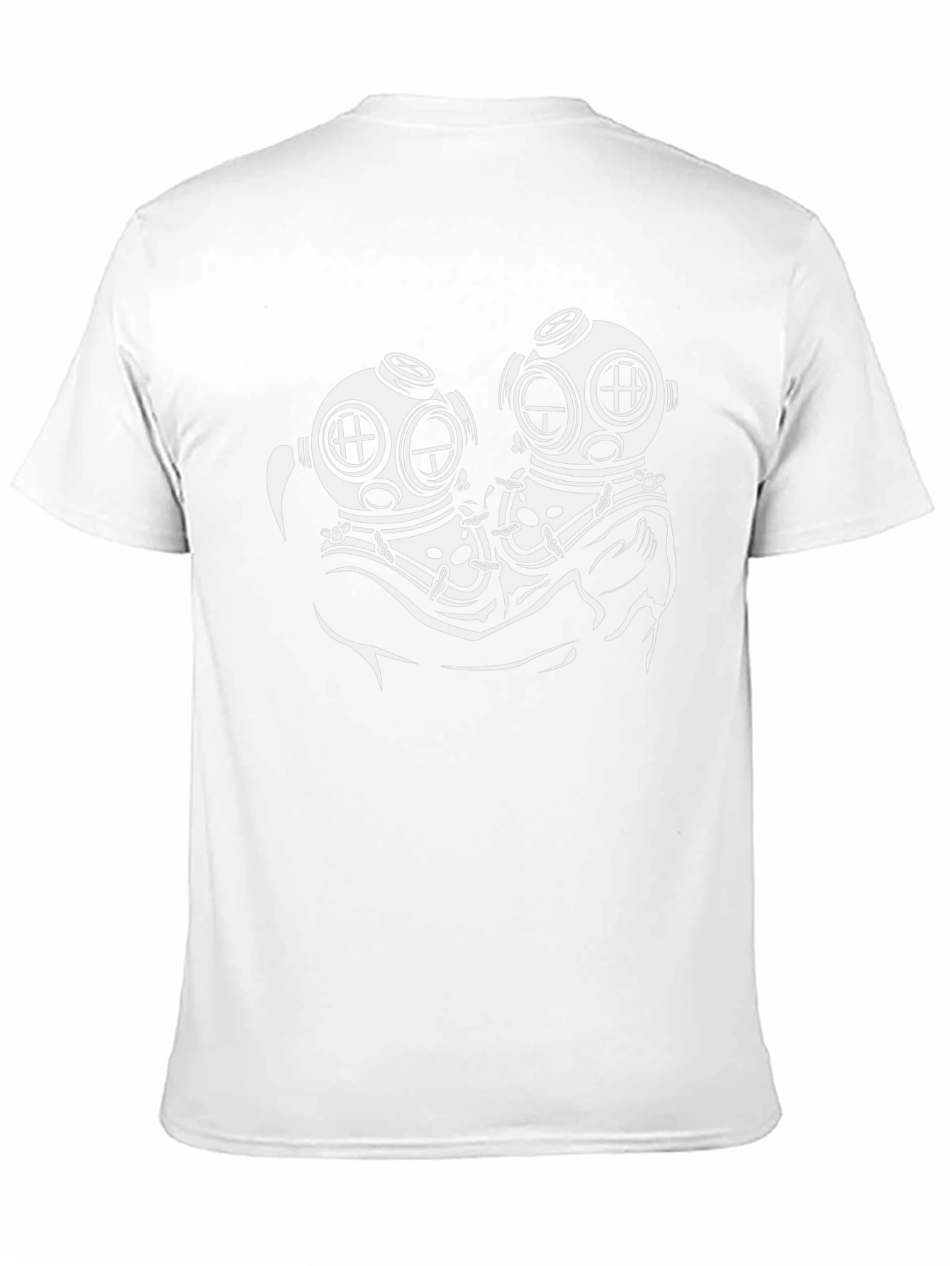 Diver Couple Graphic Tee - Black Cotton T-Shirt