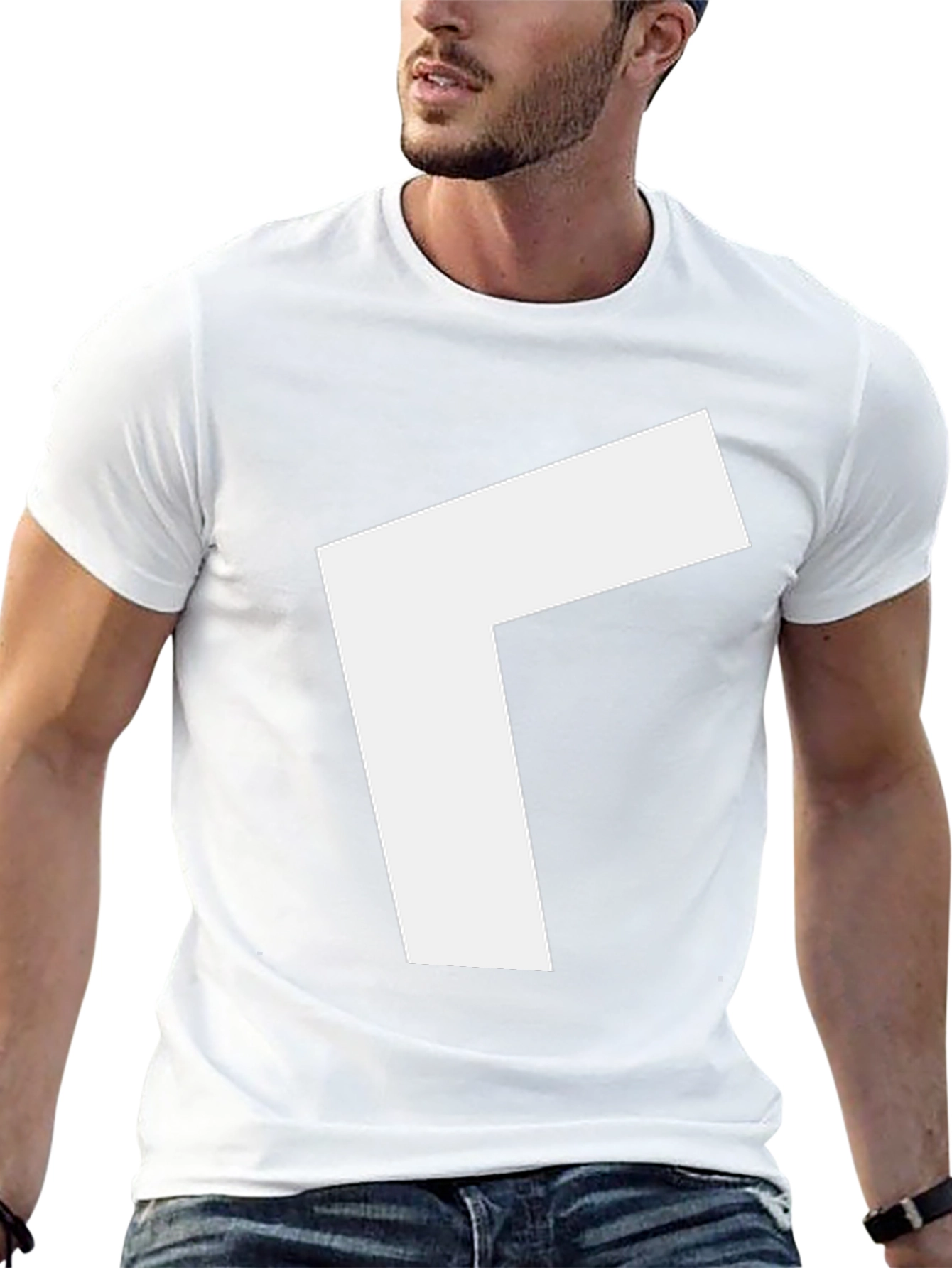 Modern Black T-Shirt with White Arrow Design