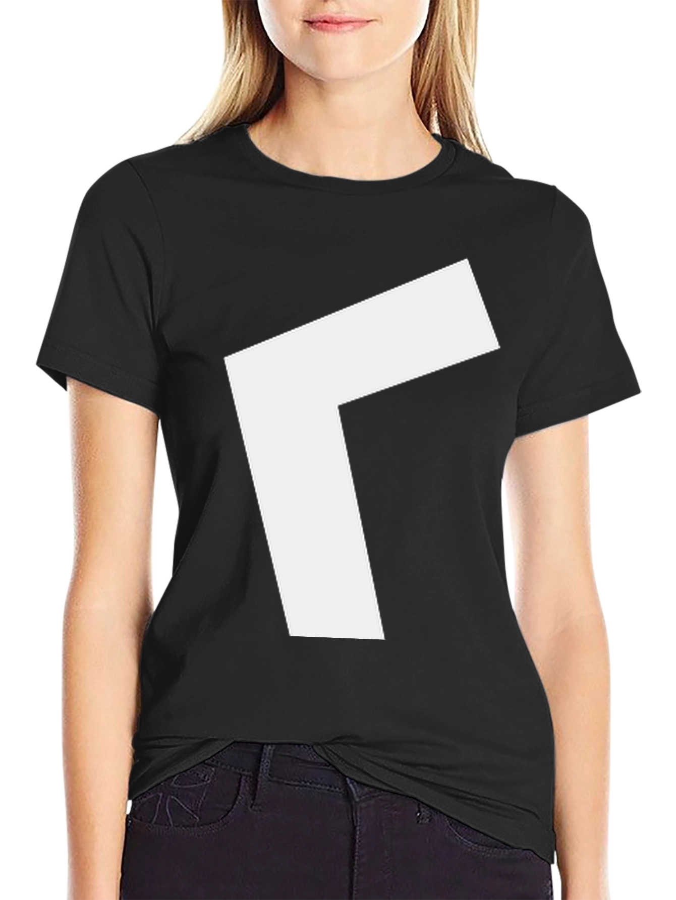 Modern Black T-Shirt with White Arrow Design