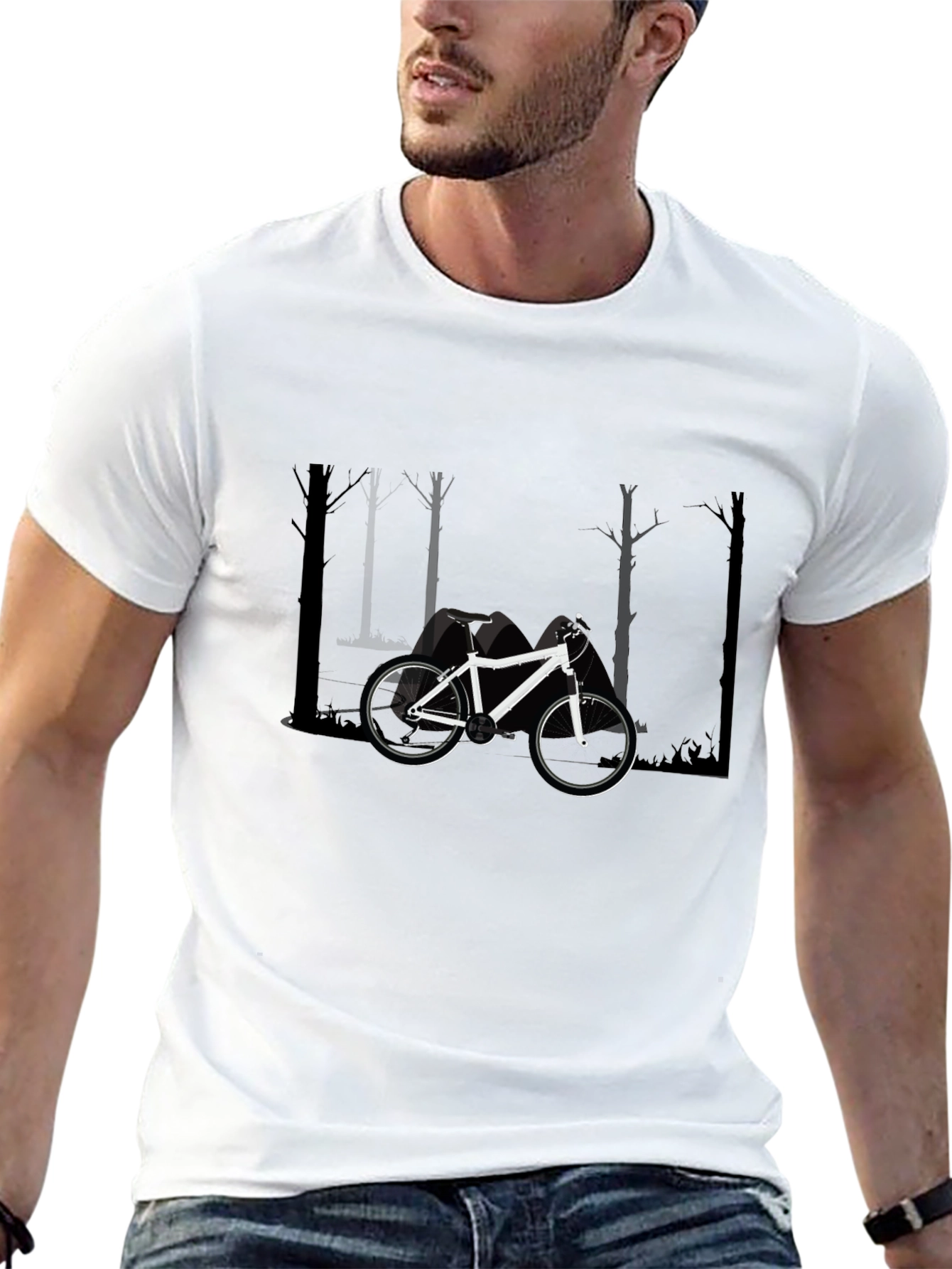 Mountain Biking Graphic Tee - Black