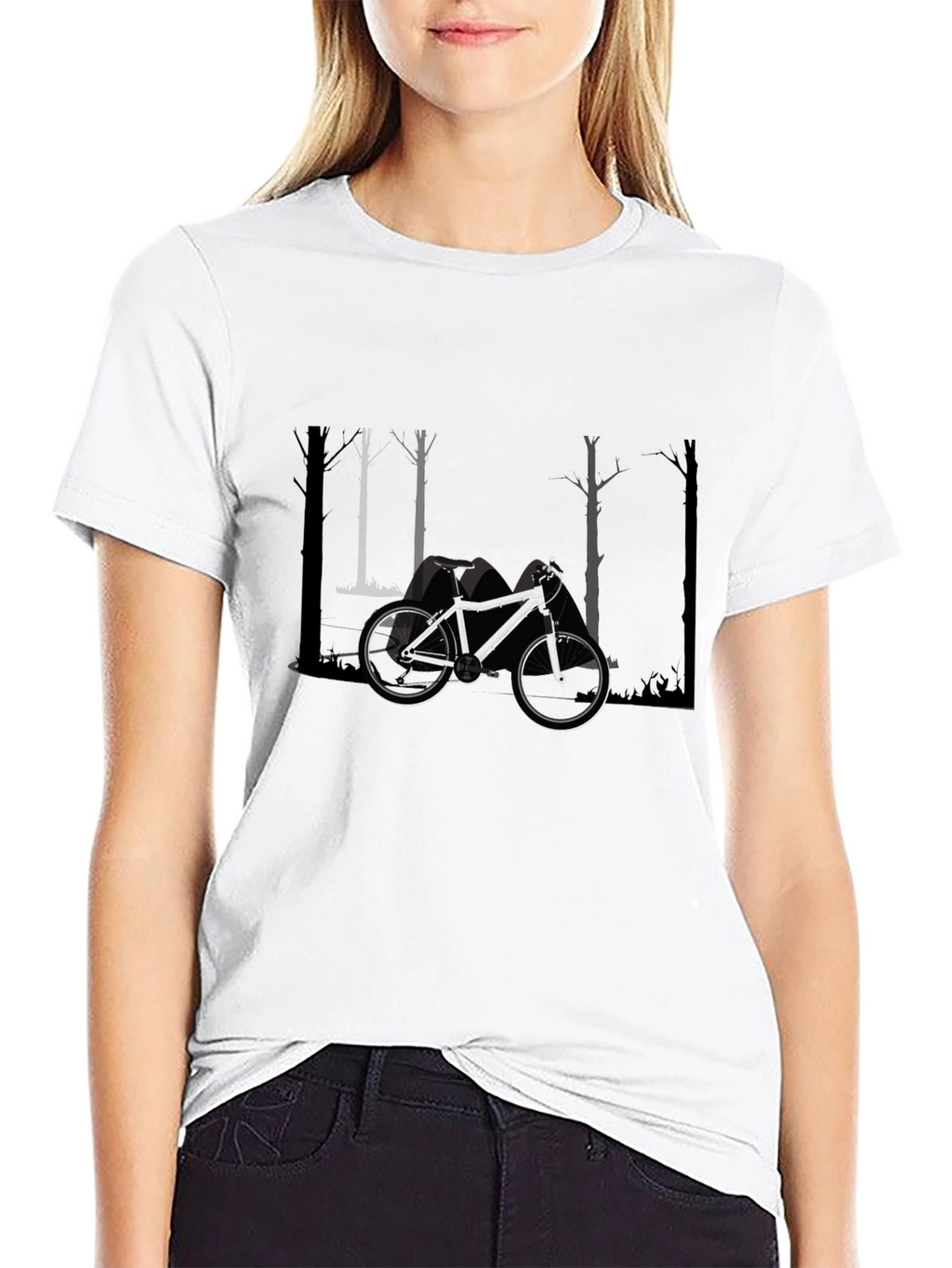 Mountain Biking Graphic Tee - Black