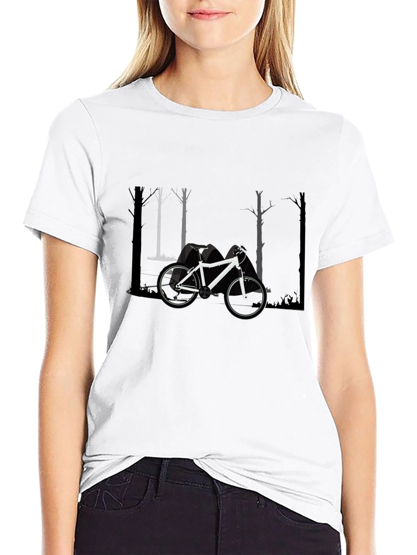 Mountain Biking Graphic Tee - Black