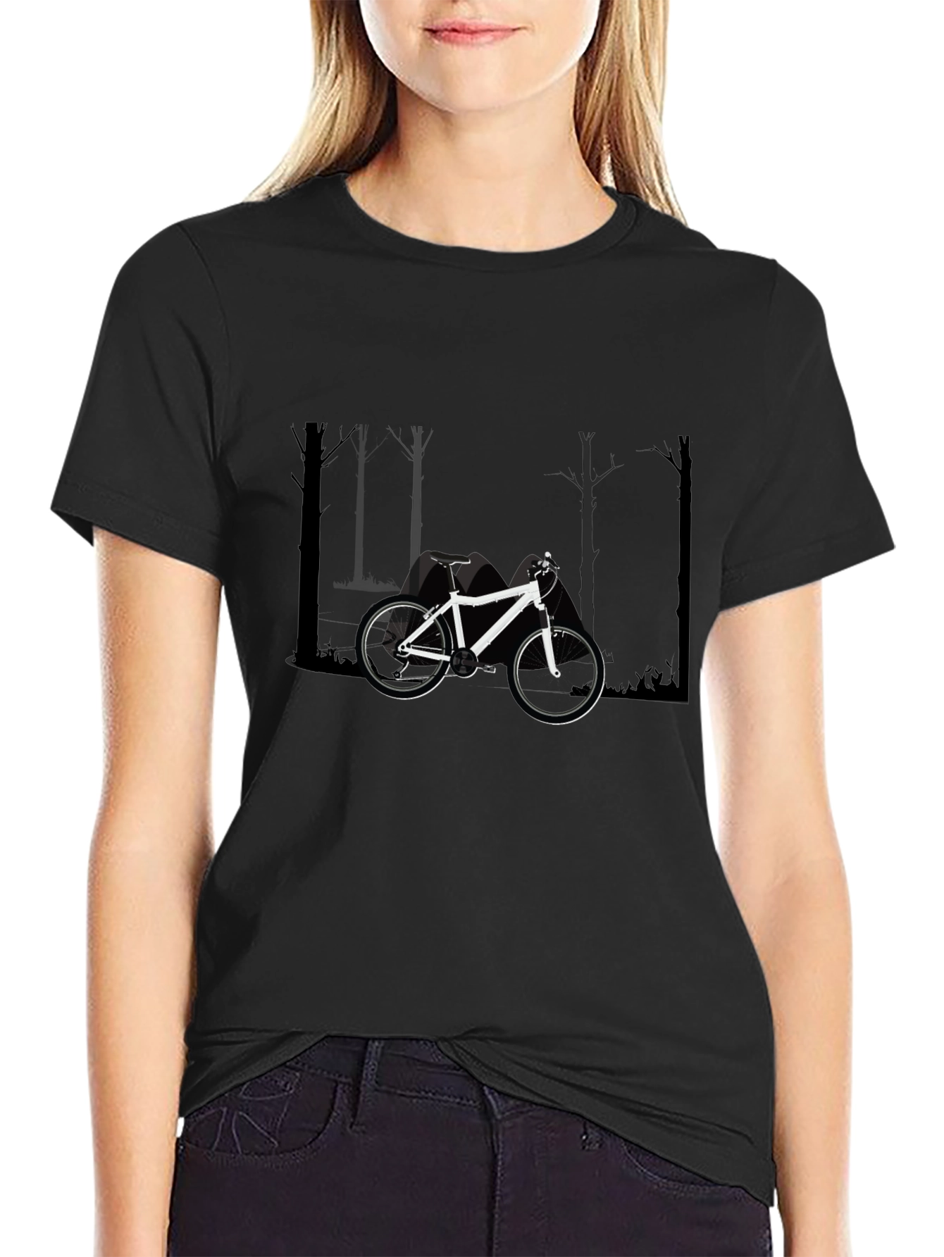 Mountain Biking Graphic Tee - Black
