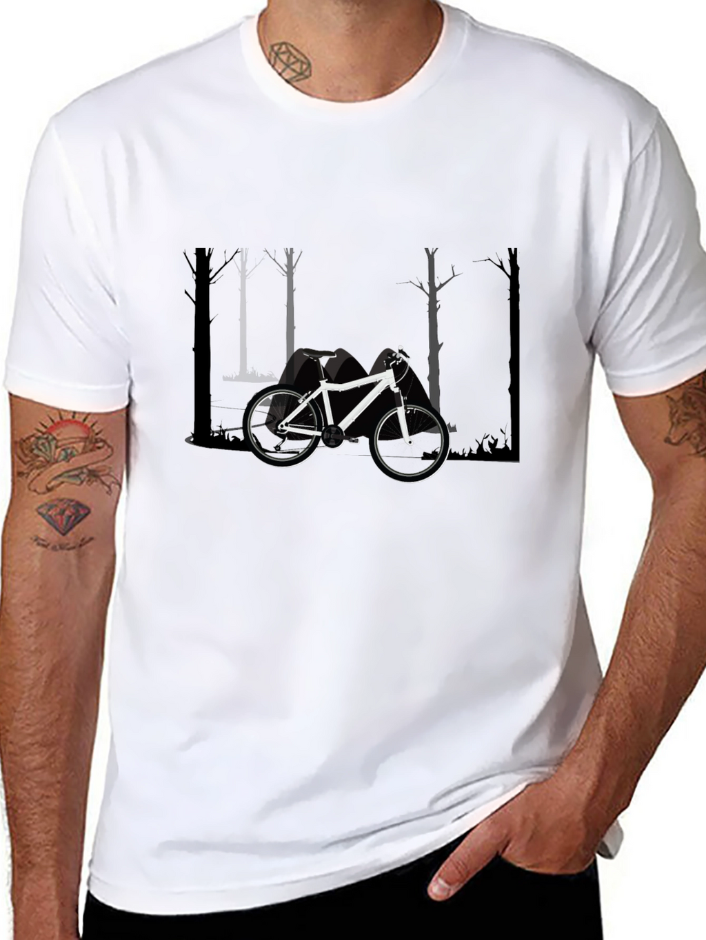 Mountain Biking Graphic Tee - Black