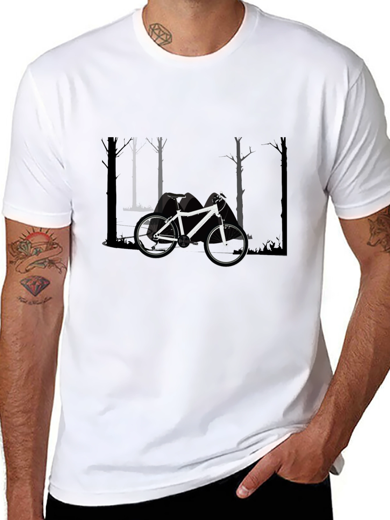 Mountain Biking Graphic Tee - Black