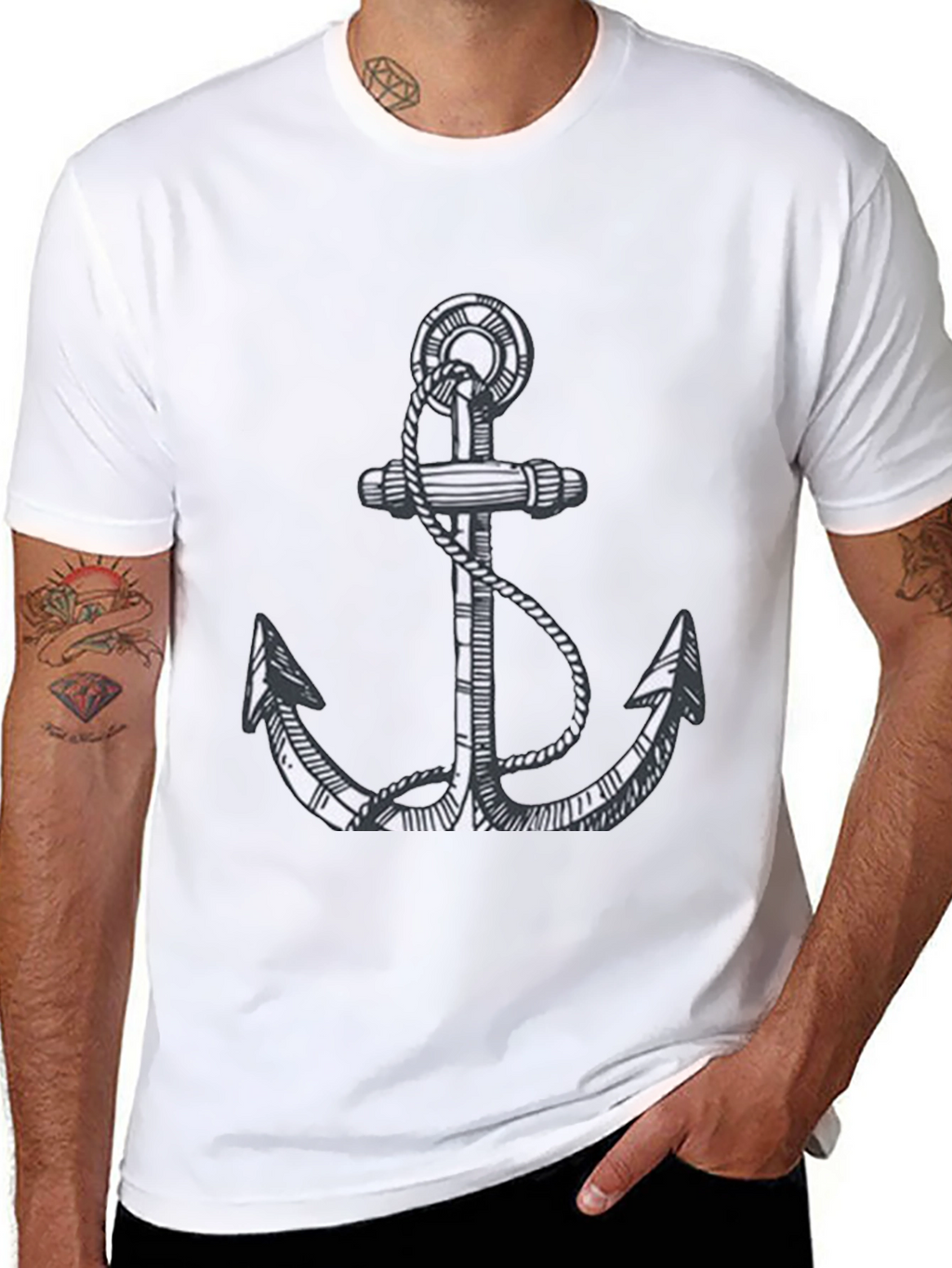 Anchor Graphic Tee - Classic Nautical Style