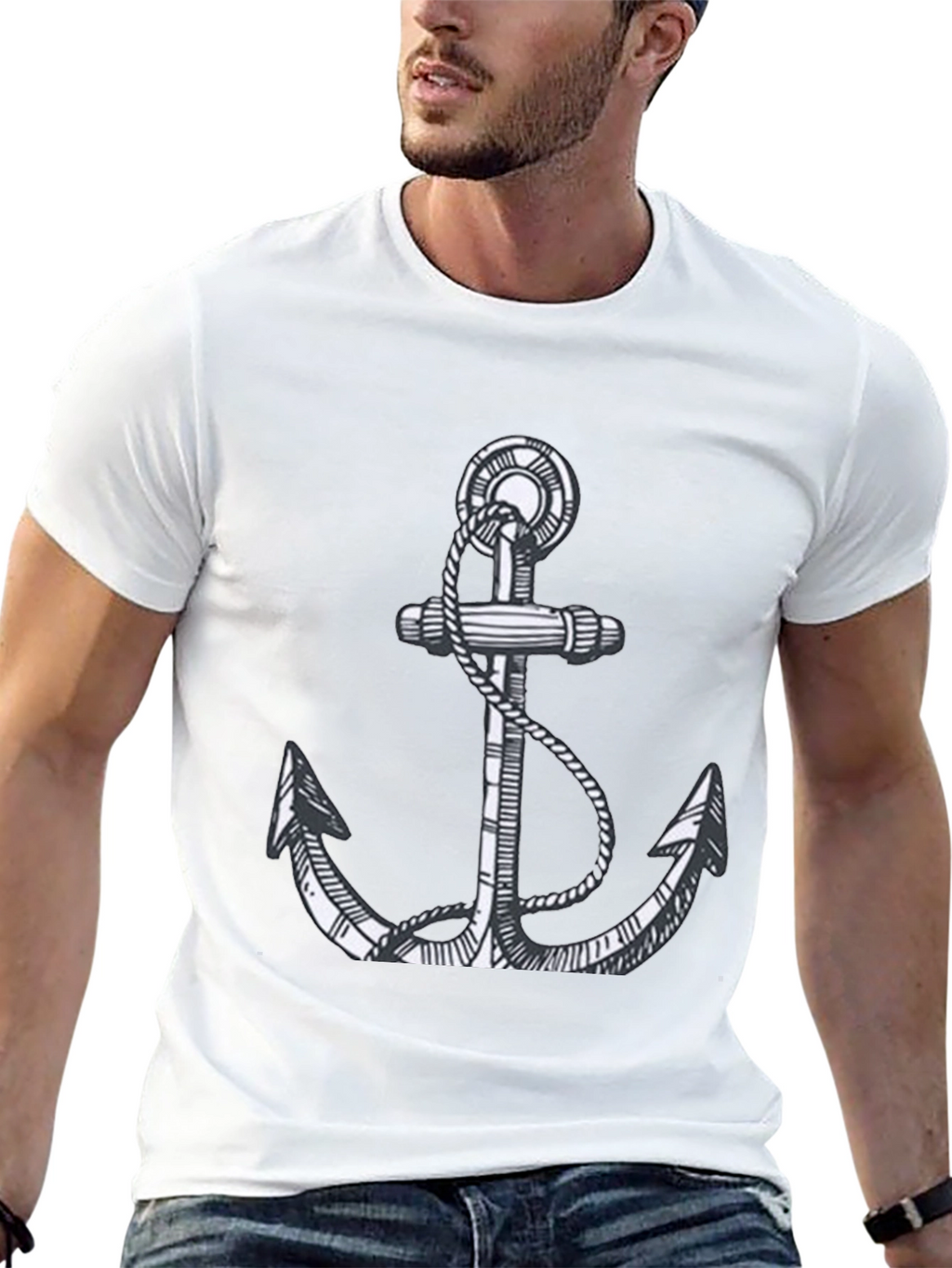 Anchor Graphic Tee - Classic Nautical Style