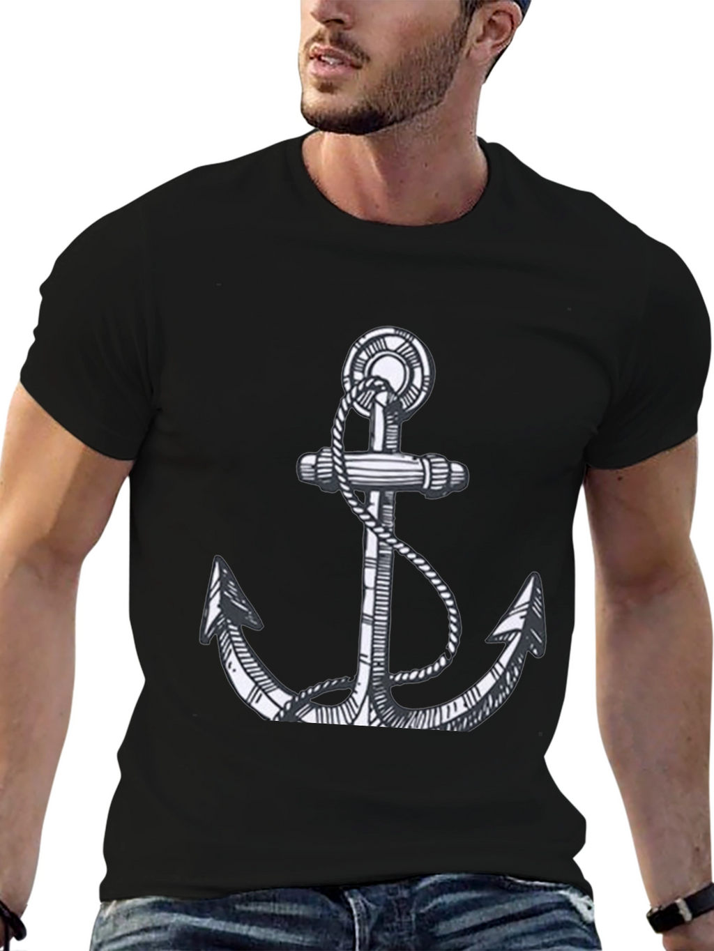 Anchor Graphic Tee - Classic Nautical Style