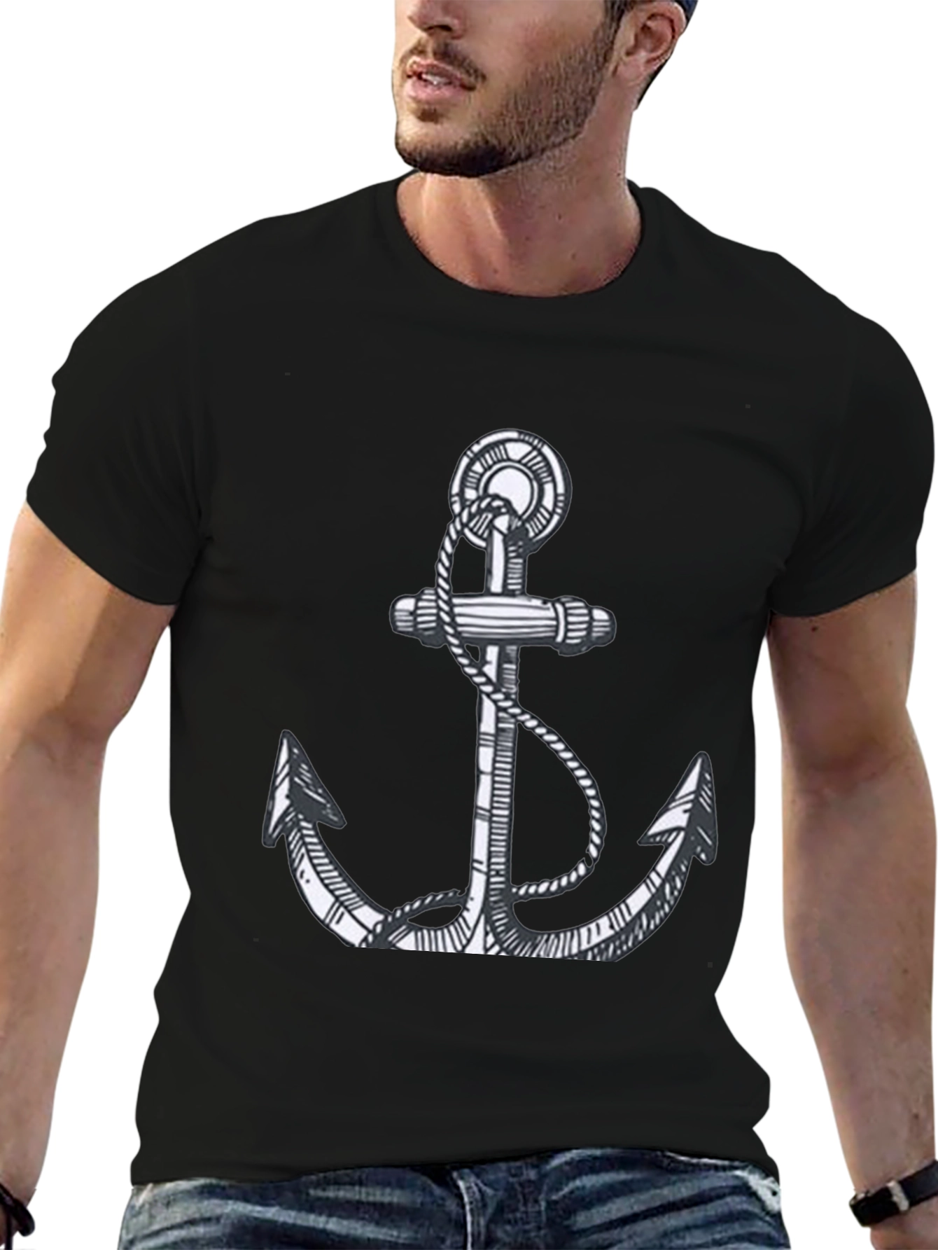 Anchor Graphic Tee - Classic Nautical Style