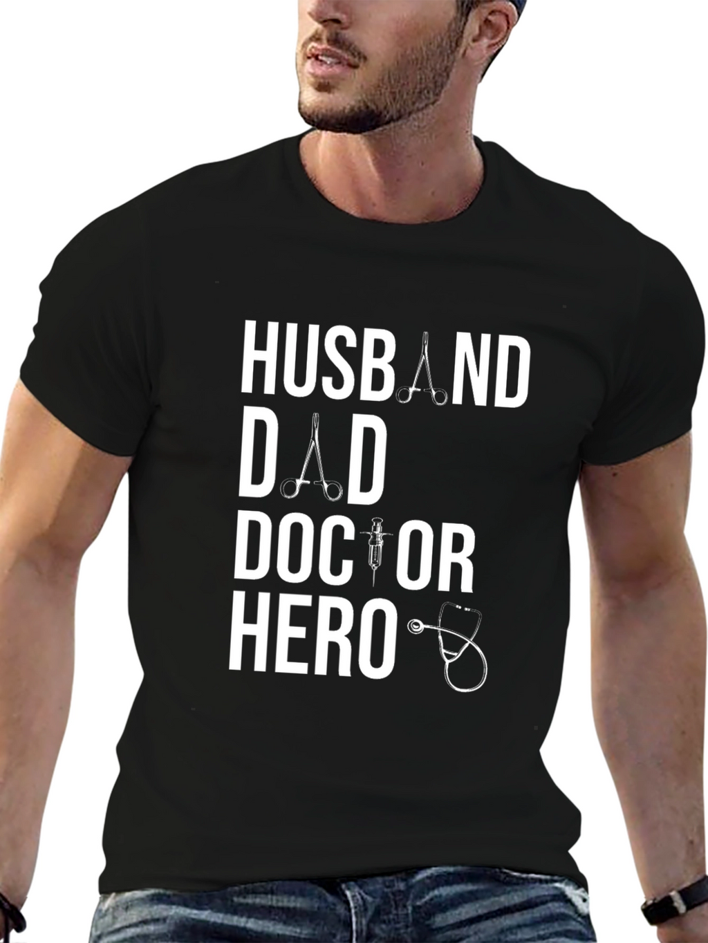 Husband Dad Doctor Hero T-Shirt - Medical Appreciation