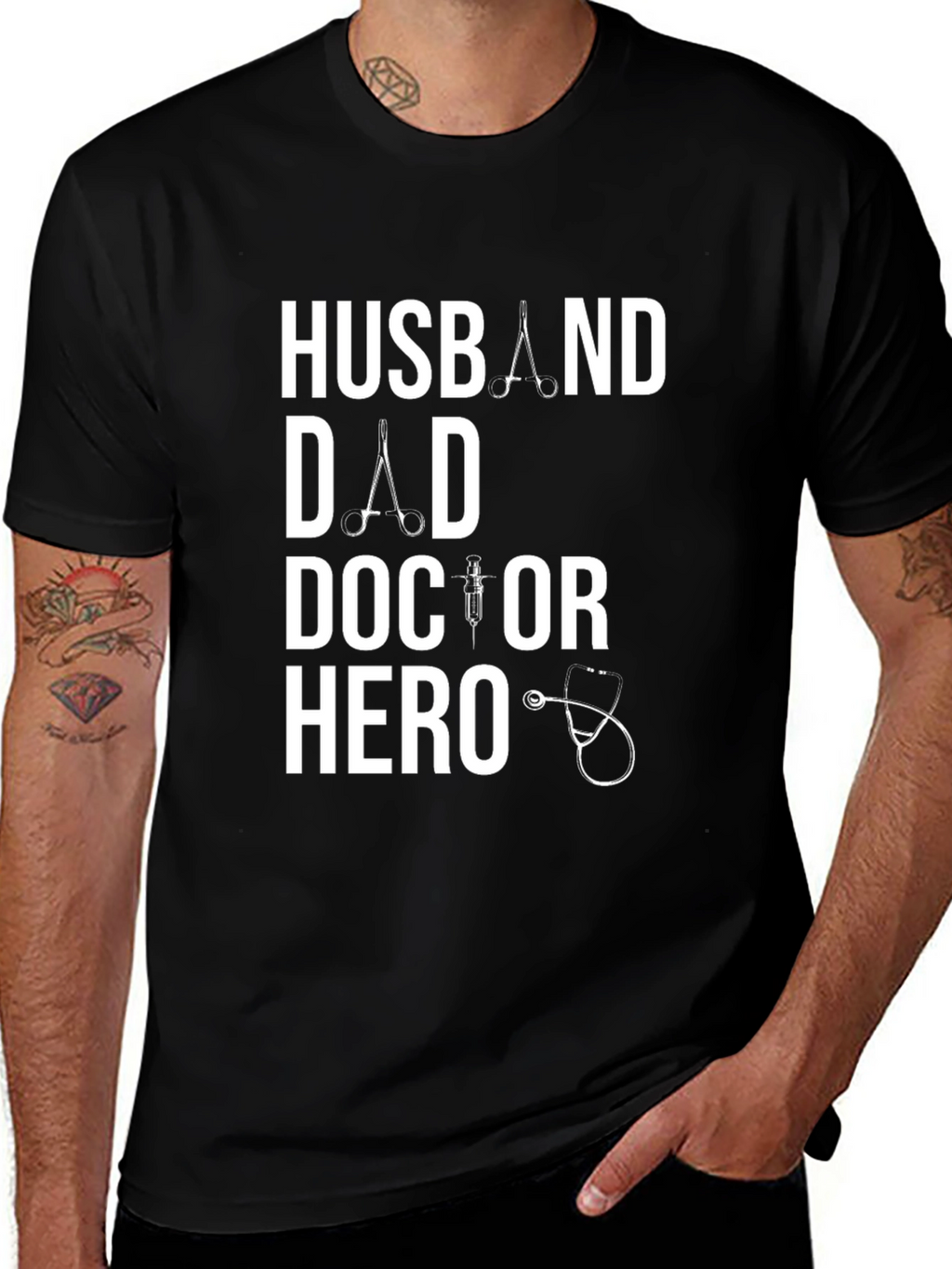 Husband Dad Doctor Hero T-Shirt - Medical Appreciation