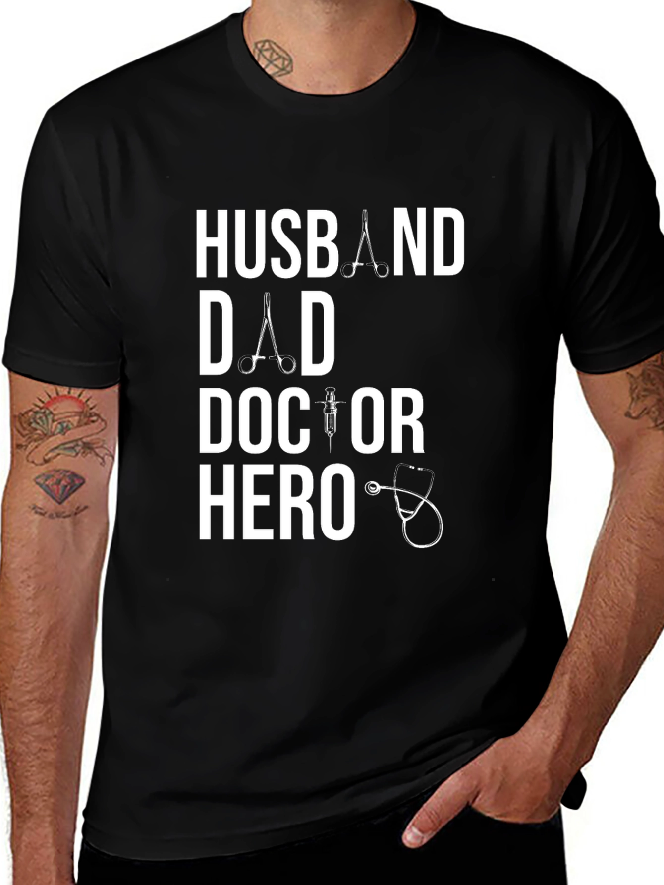 Husband Dad Doctor Hero T-Shirt - Medical Appreciation