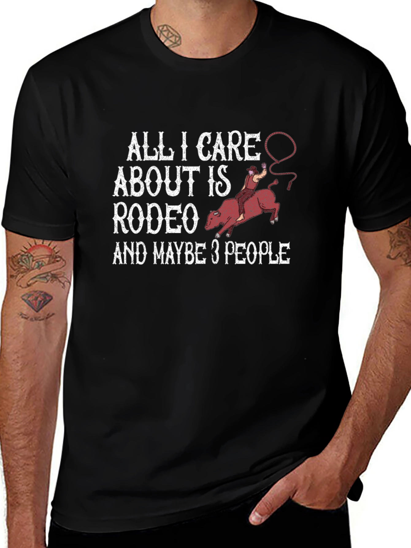 Rodeo Lover T-Shirt Funny Rodeo Bull Riding Gift