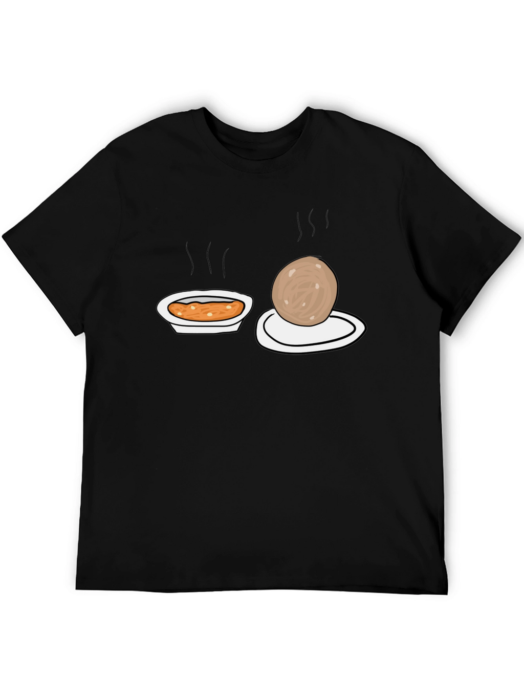 Humorous Food Graphic T-Shirt - Black