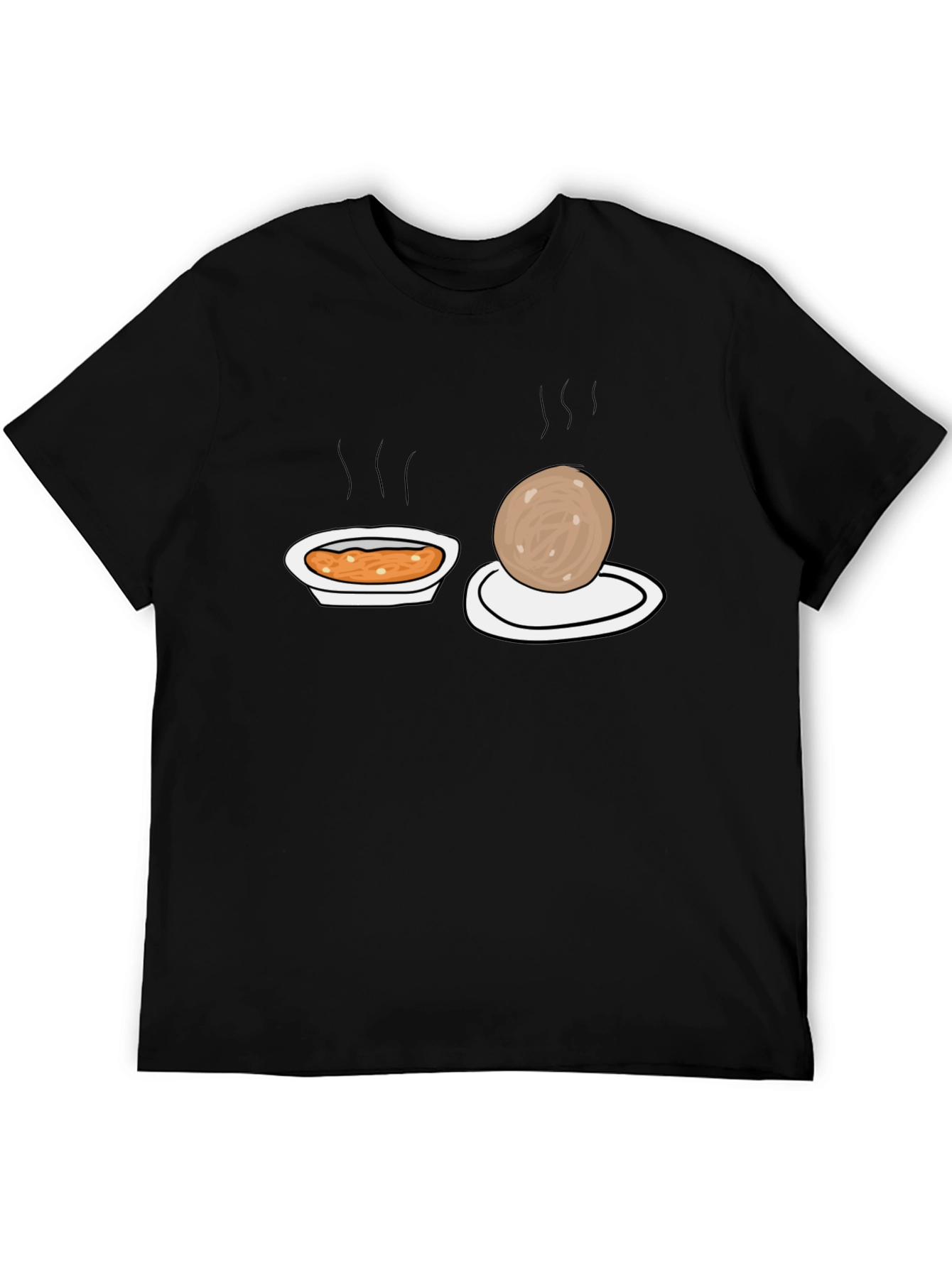 Humorous Food Graphic T-Shirt - Black