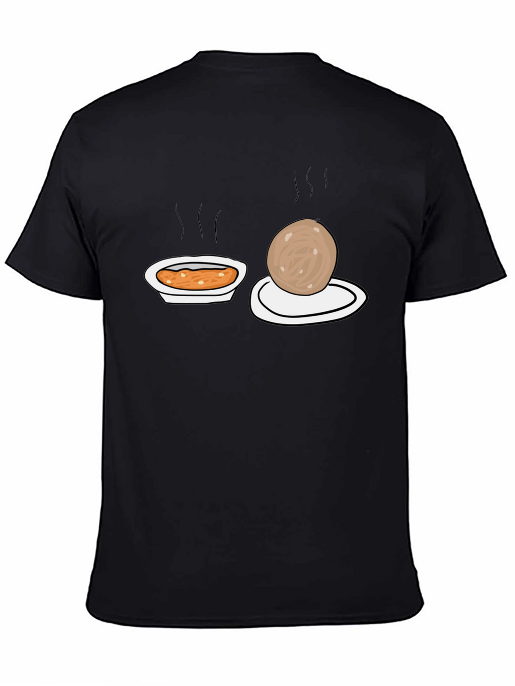 Humorous Food Graphic T-Shirt - Black