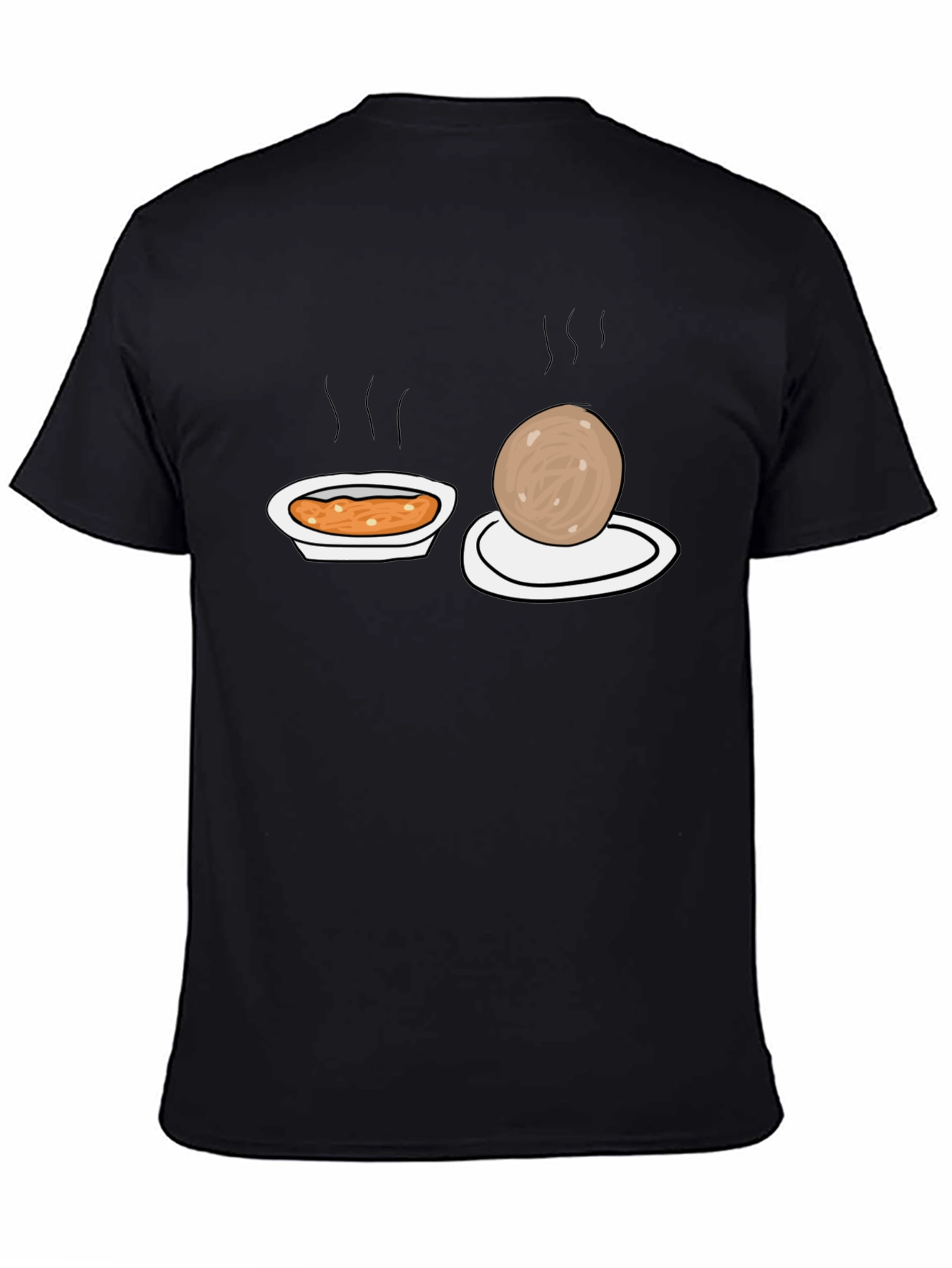 Humorous Food Graphic T-Shirt - Black